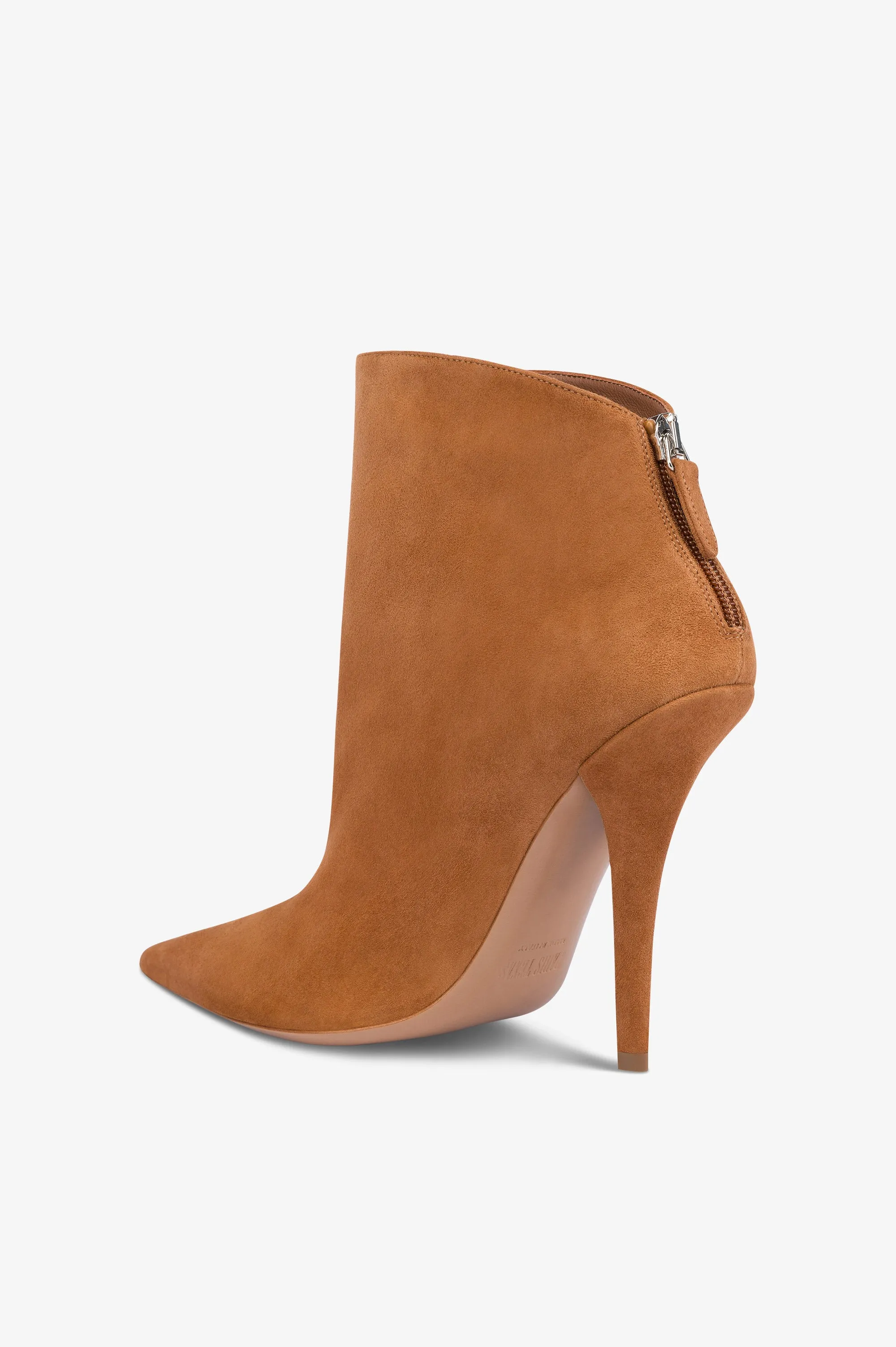 Ankle boots in cognac suede leather sold by Paris Texas product image thumbnail 5