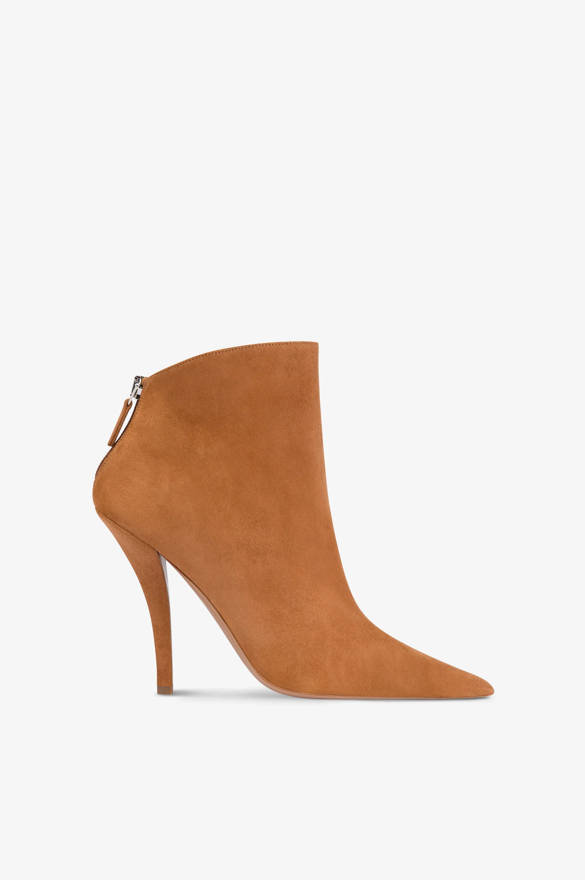 Ankle boots in cognac suede leather sold by Paris Texas
