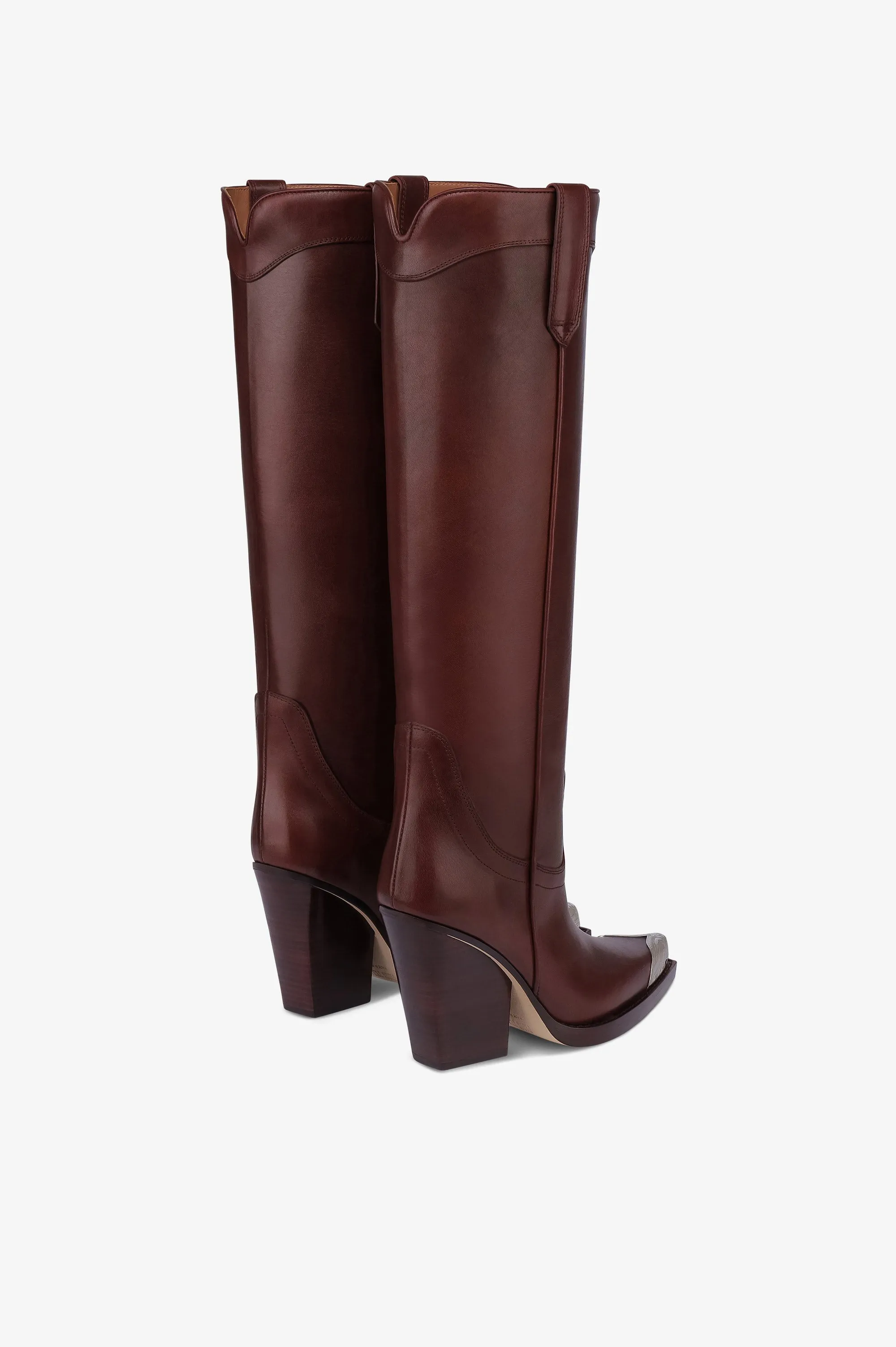 Texan boots in rouge noir calf leather sold by Paris Texas product image thumbnail 3