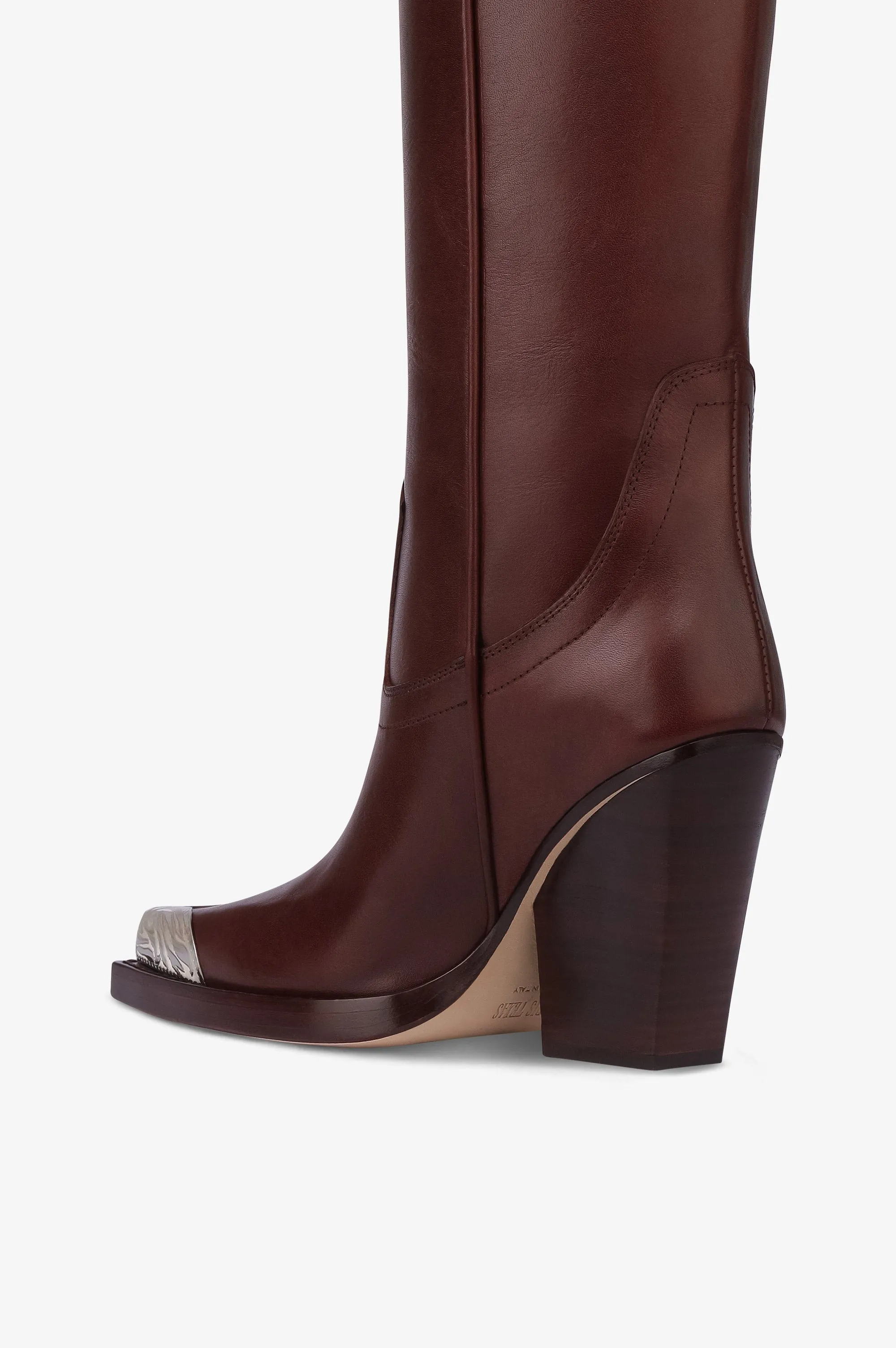 Texan boots in rouge noir calf leather sold by Paris Texas product image thumbnail 5