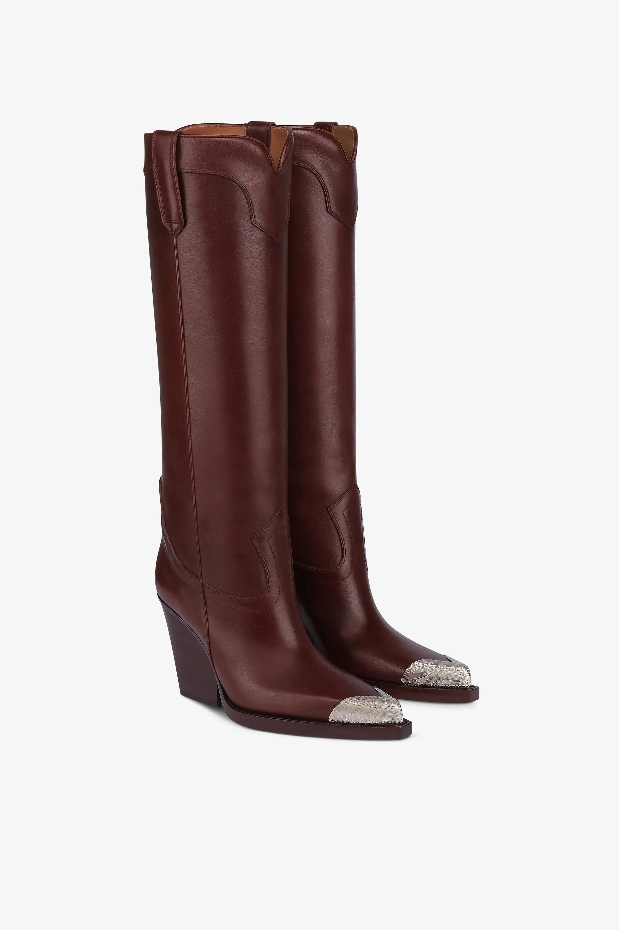 Texan boots in rouge noir calf leather sold by Paris Texas product image thumbnail 2