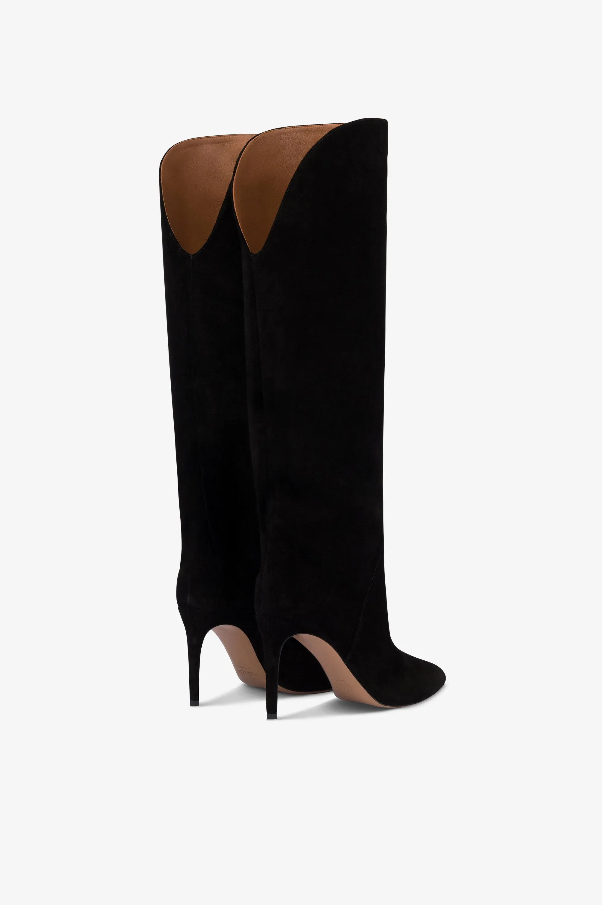 Boots in black calf suede leather. sold by Paris Texas product image thumbnail 3