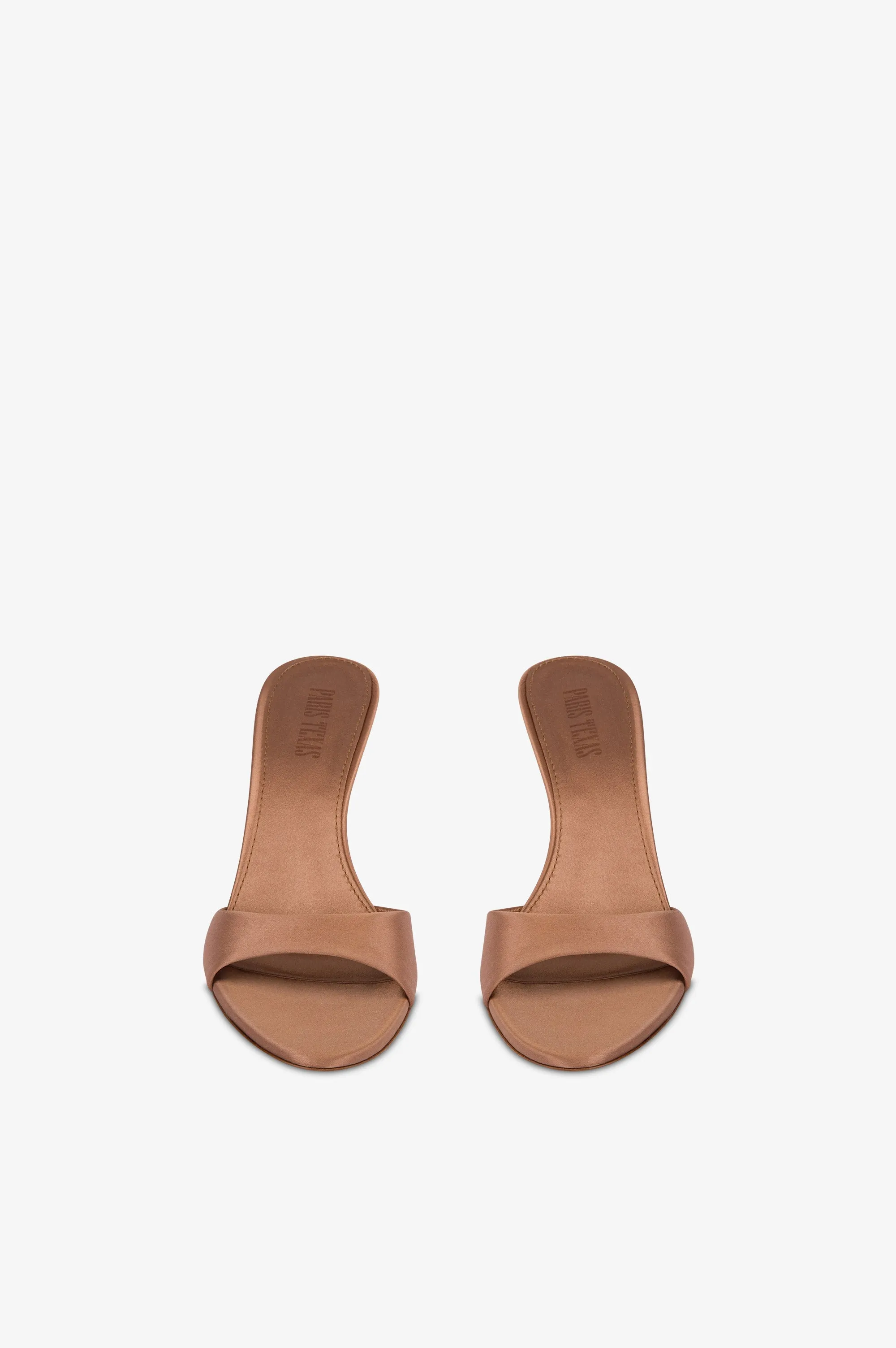 Mules in caramel satin. sold by Paris Texas product image thumbnail 3