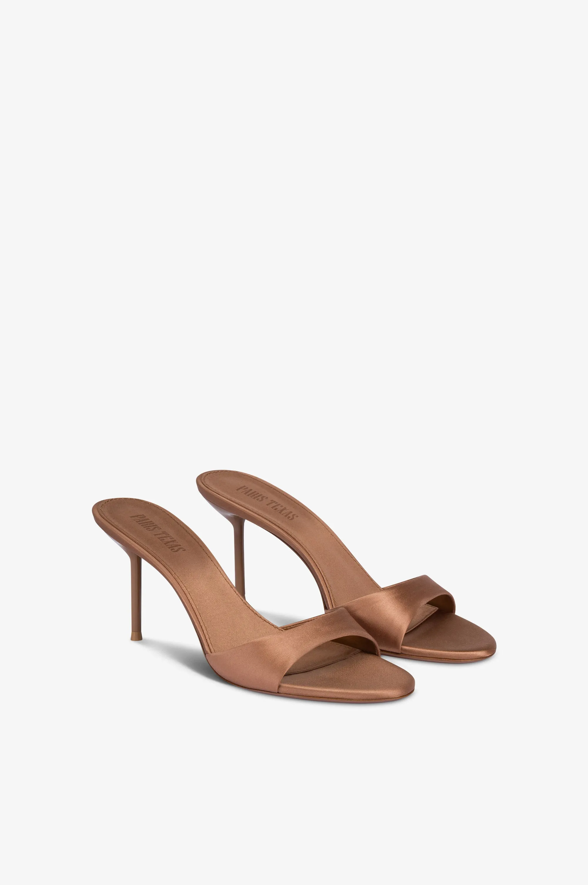 Mules in caramel satin. sold by Paris Texas product image thumbnail 2