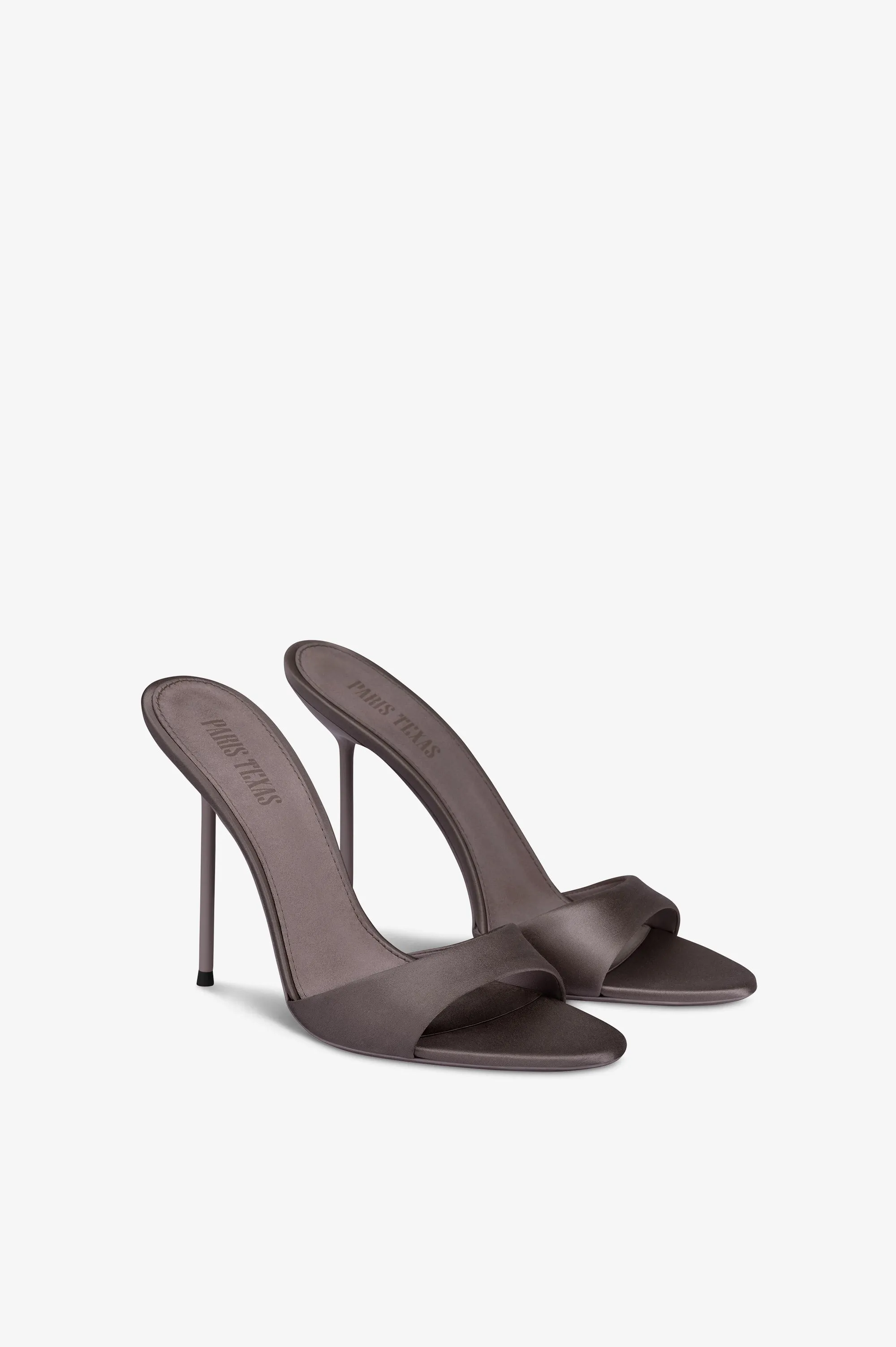 Mules in grey satin. sold by Paris Texas product image thumbnail 2