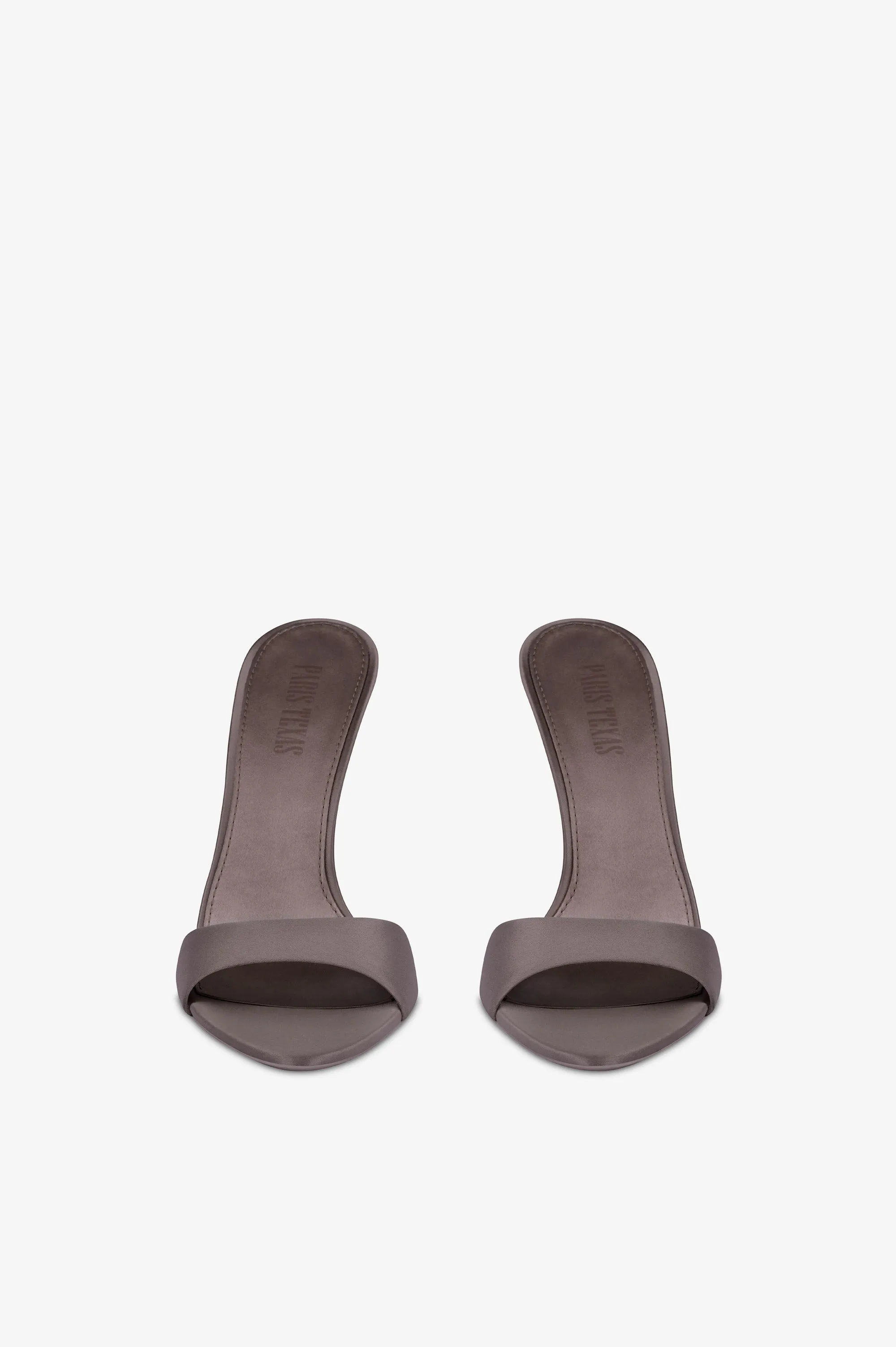 Mules in grey satin. sold by Paris Texas product image thumbnail 3