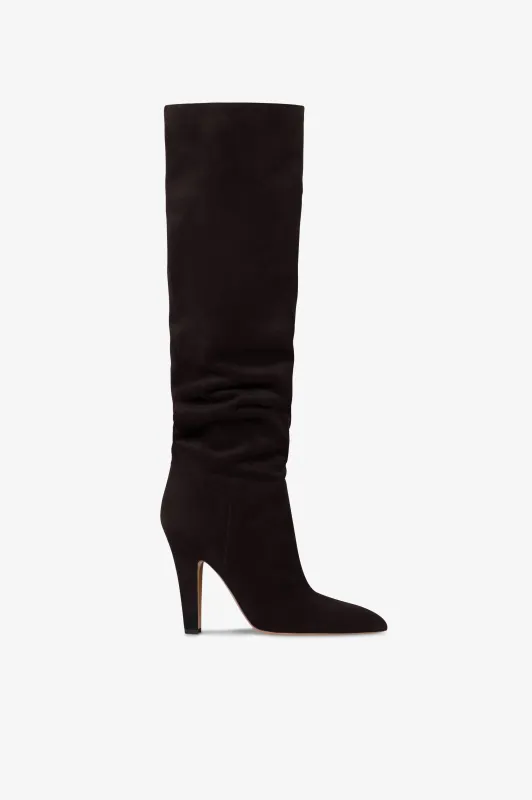 Boots in ebony calf suede leather. sold by Paris Texas