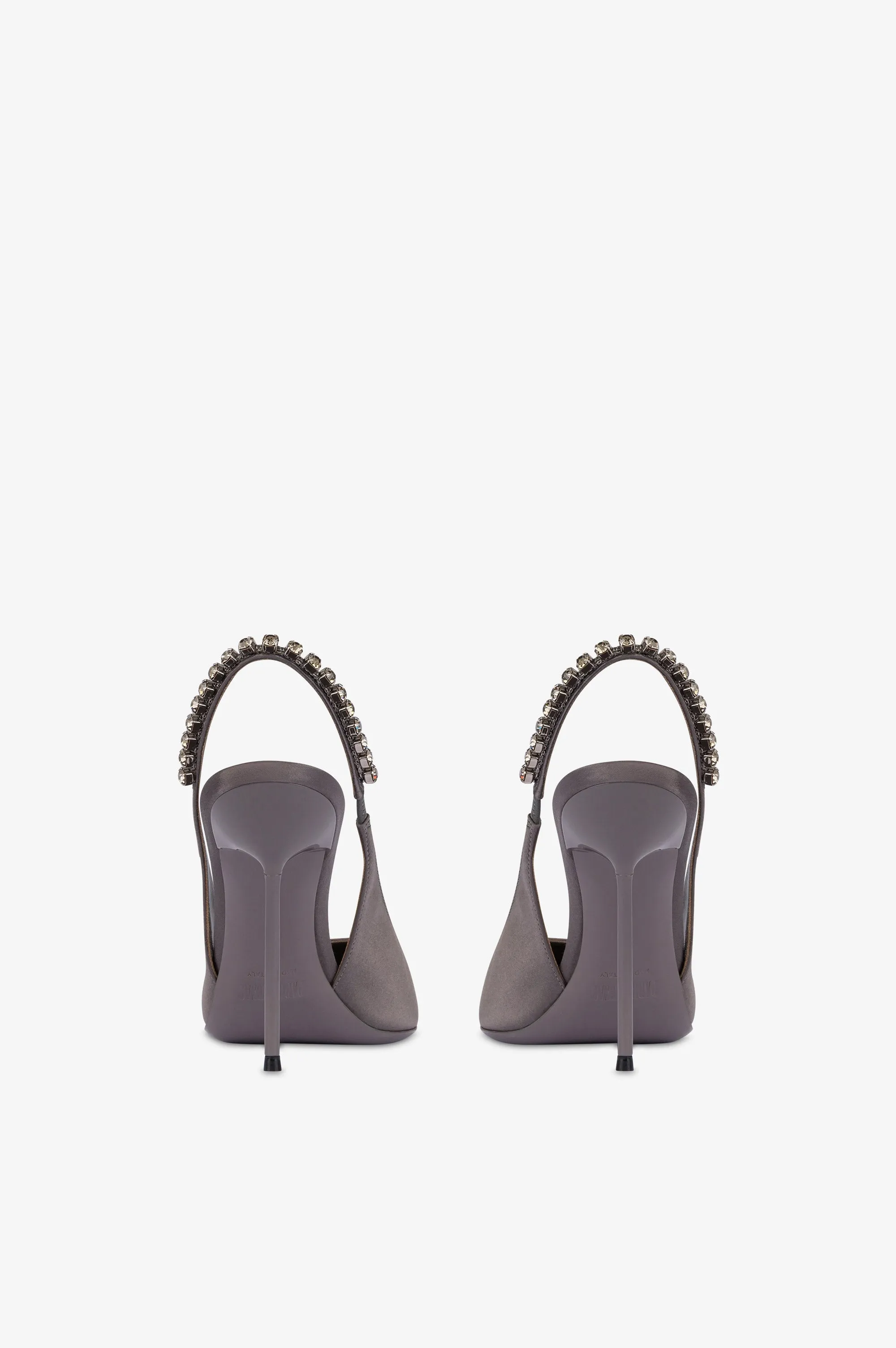 Slingbacks in grey satin with stud detailing. sold by Paris Texas product image thumbnail 4