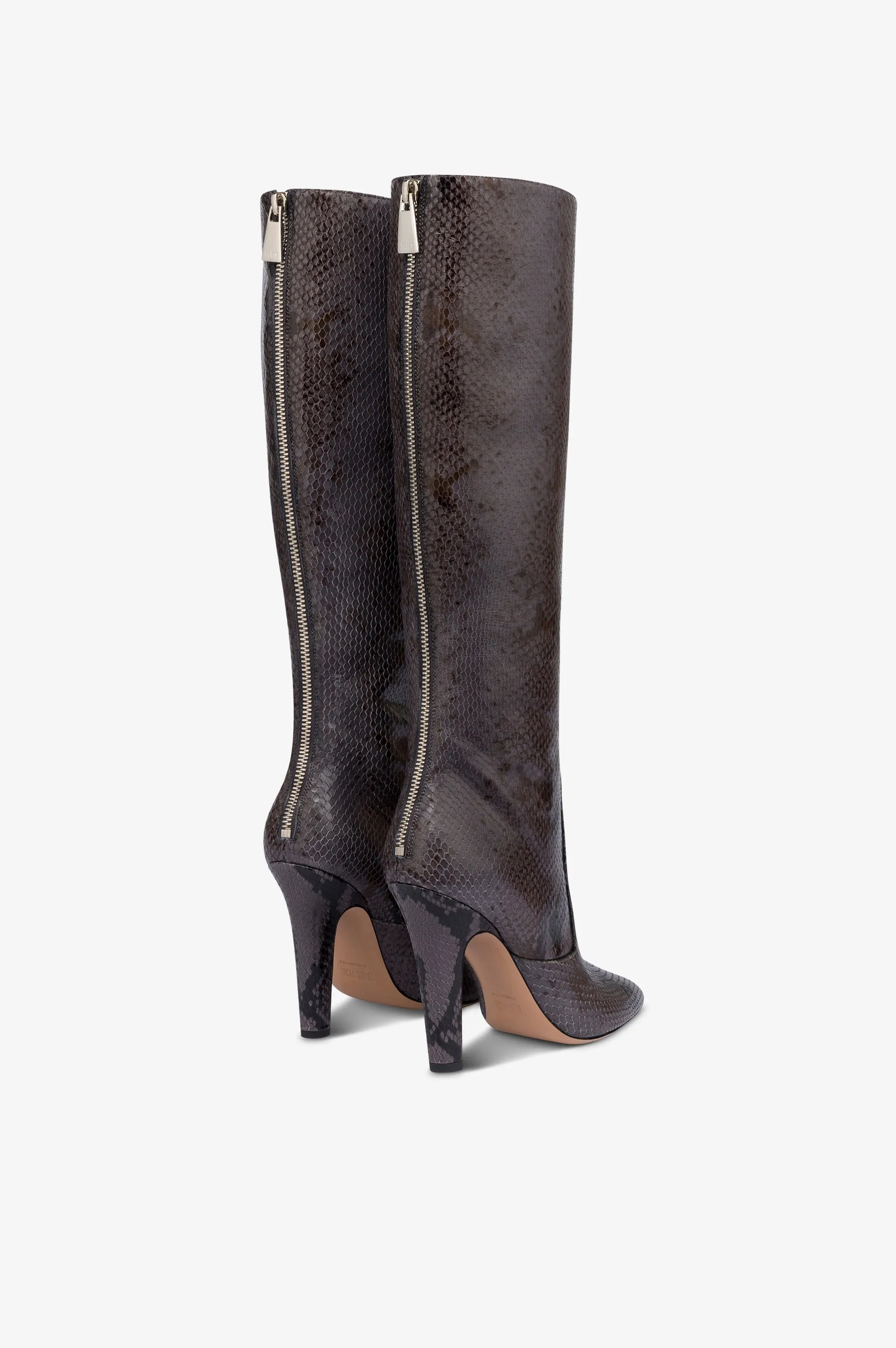 Boots in ash printed python leather. sold by Paris Texas product image thumbnail 3