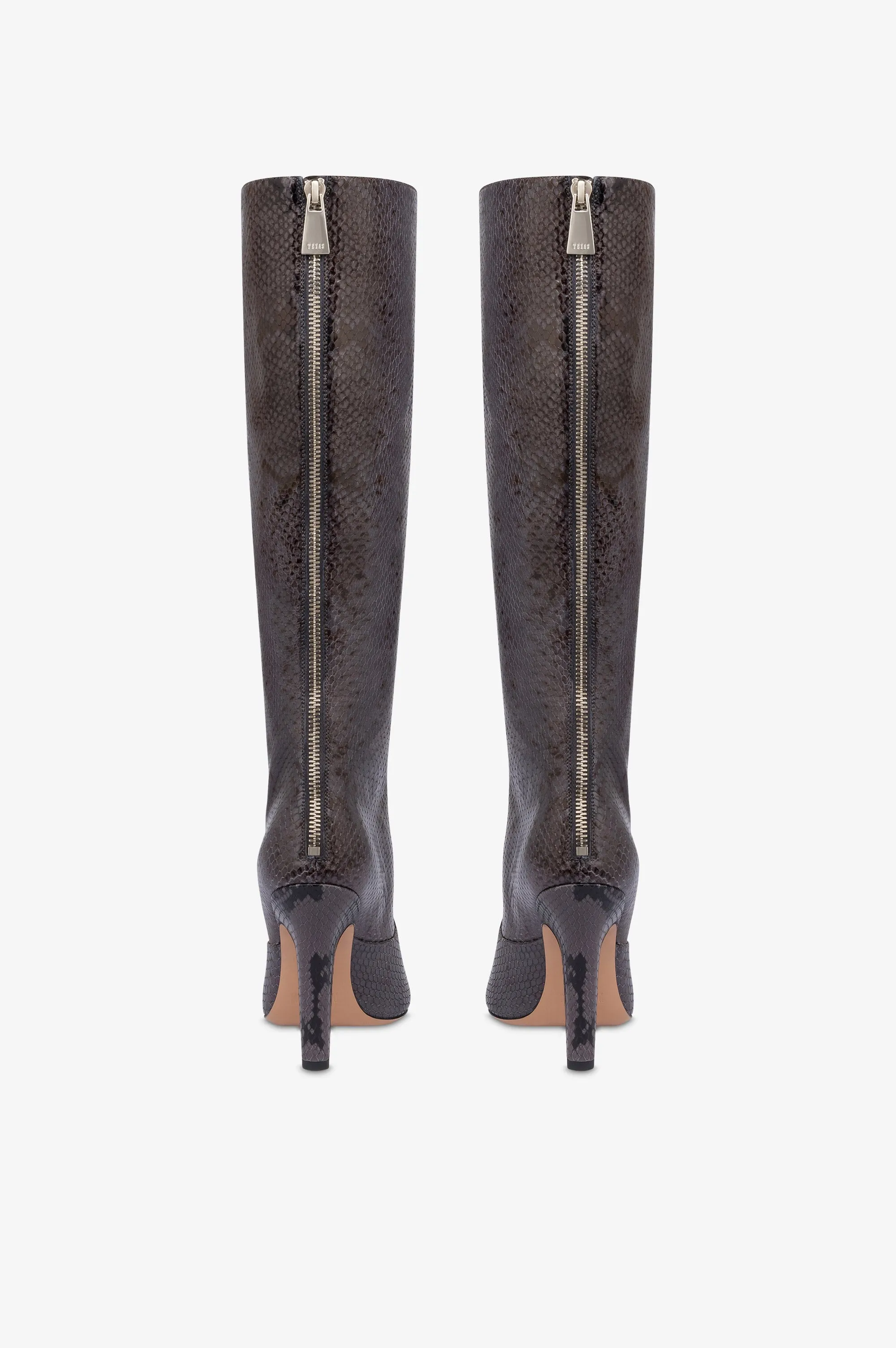 Boots in ash printed python leather. sold by Paris Texas product image thumbnail 4