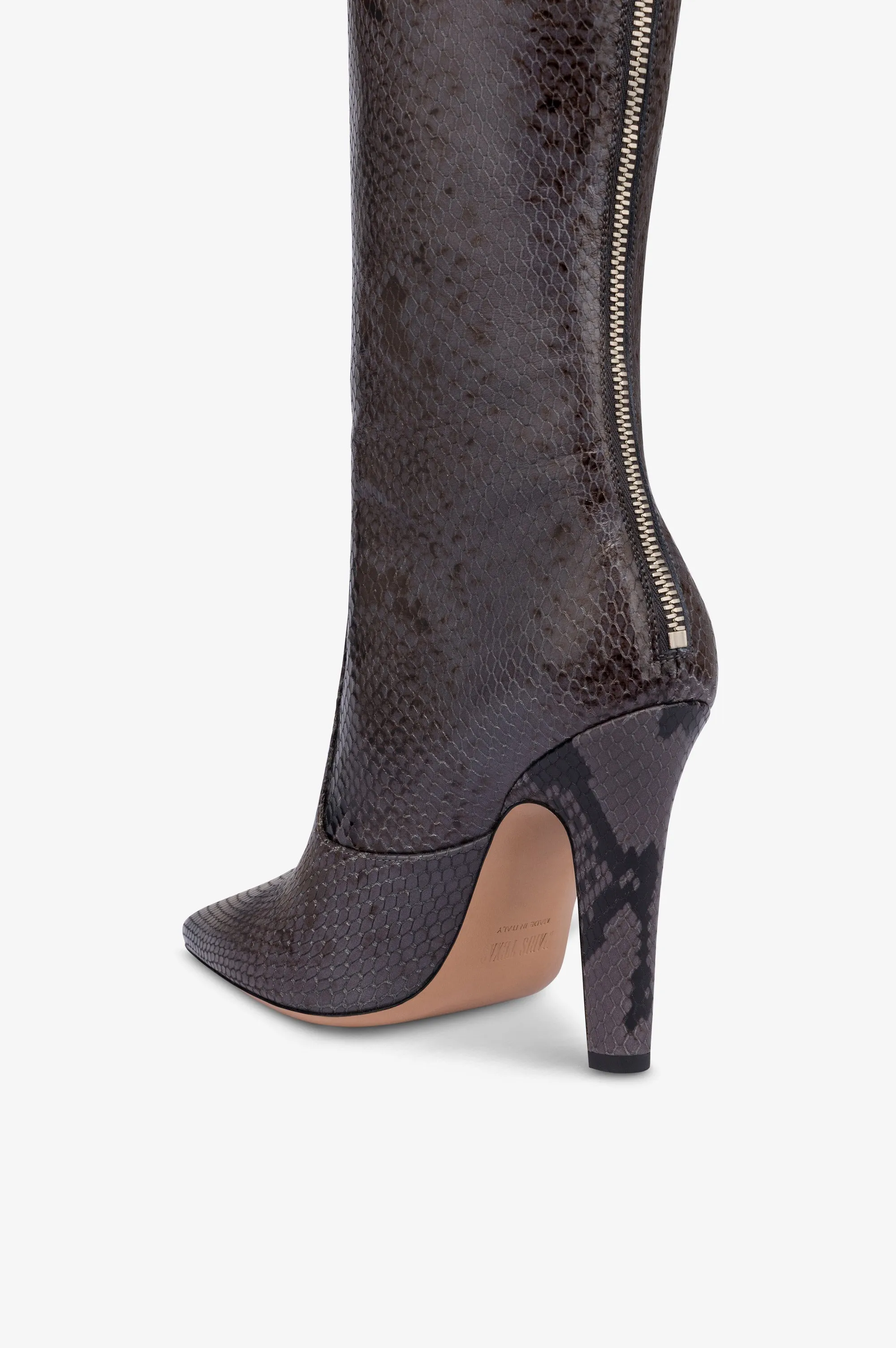 Boots in ash printed python leather. sold by Paris Texas product image thumbnail 5