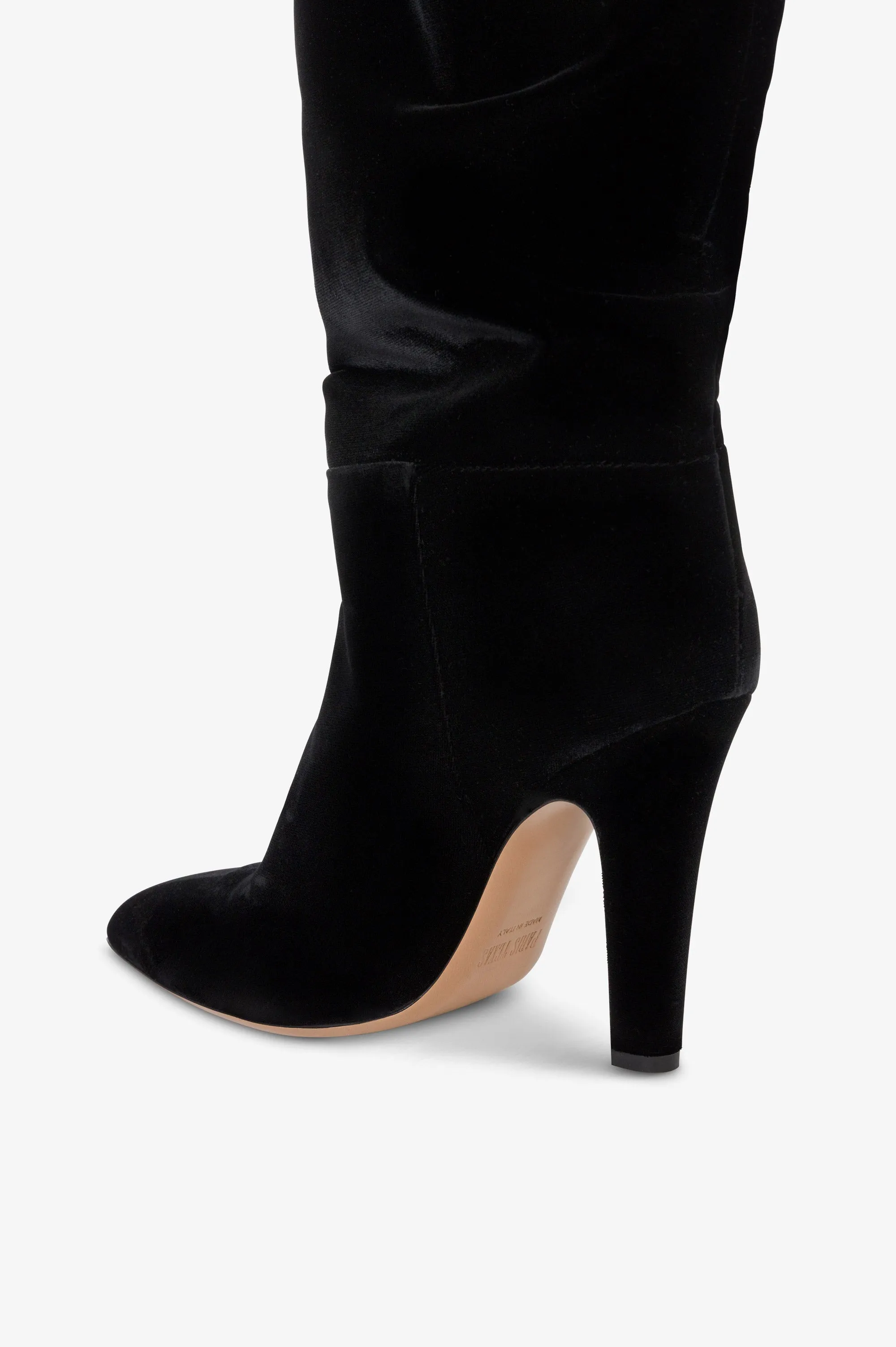 Over-the-knee boots in black velvet. sold by Paris Texas product image thumbnail 5