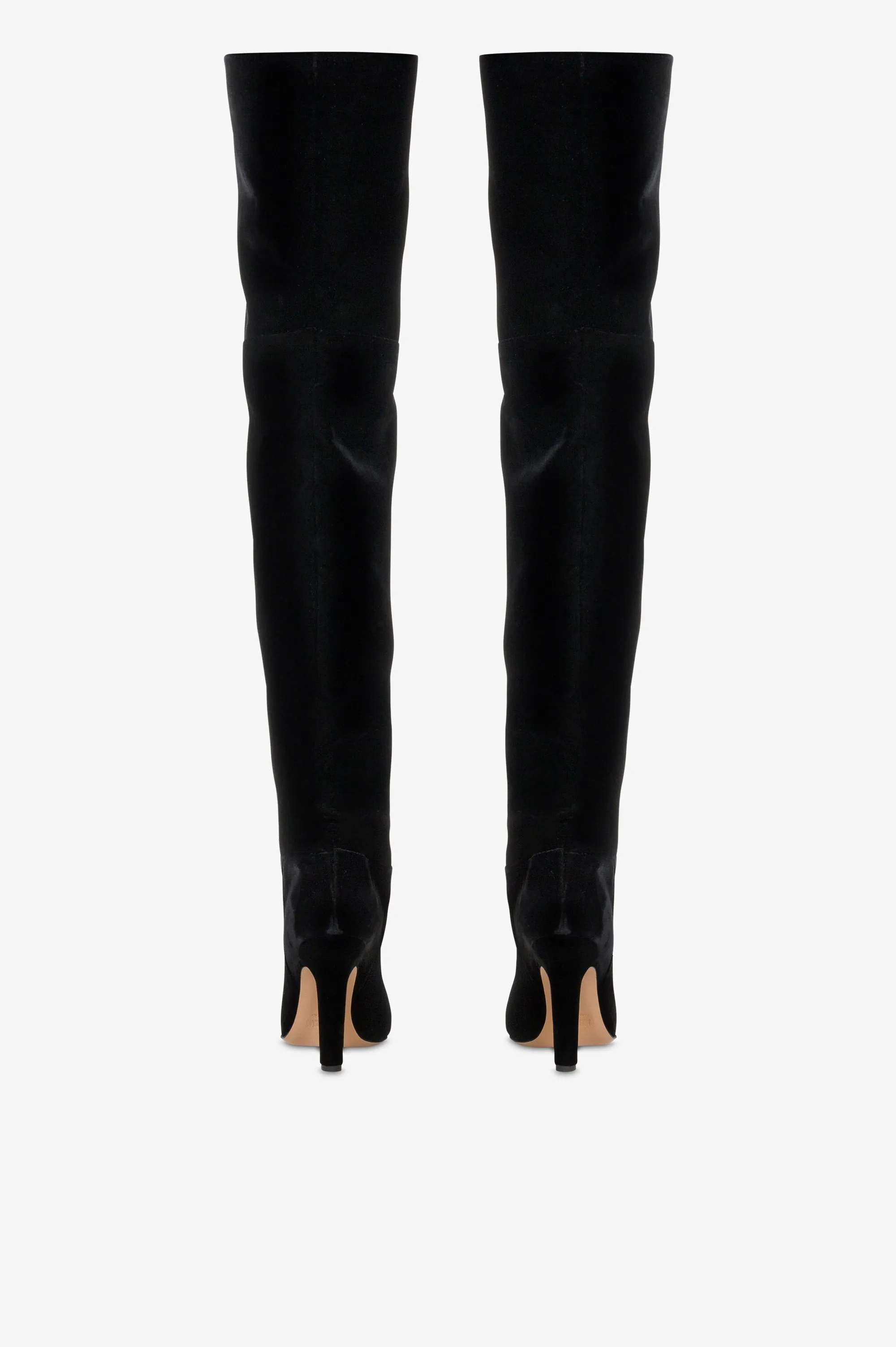 Over-the-knee boots in black velvet. sold by Paris Texas product image thumbnail 4