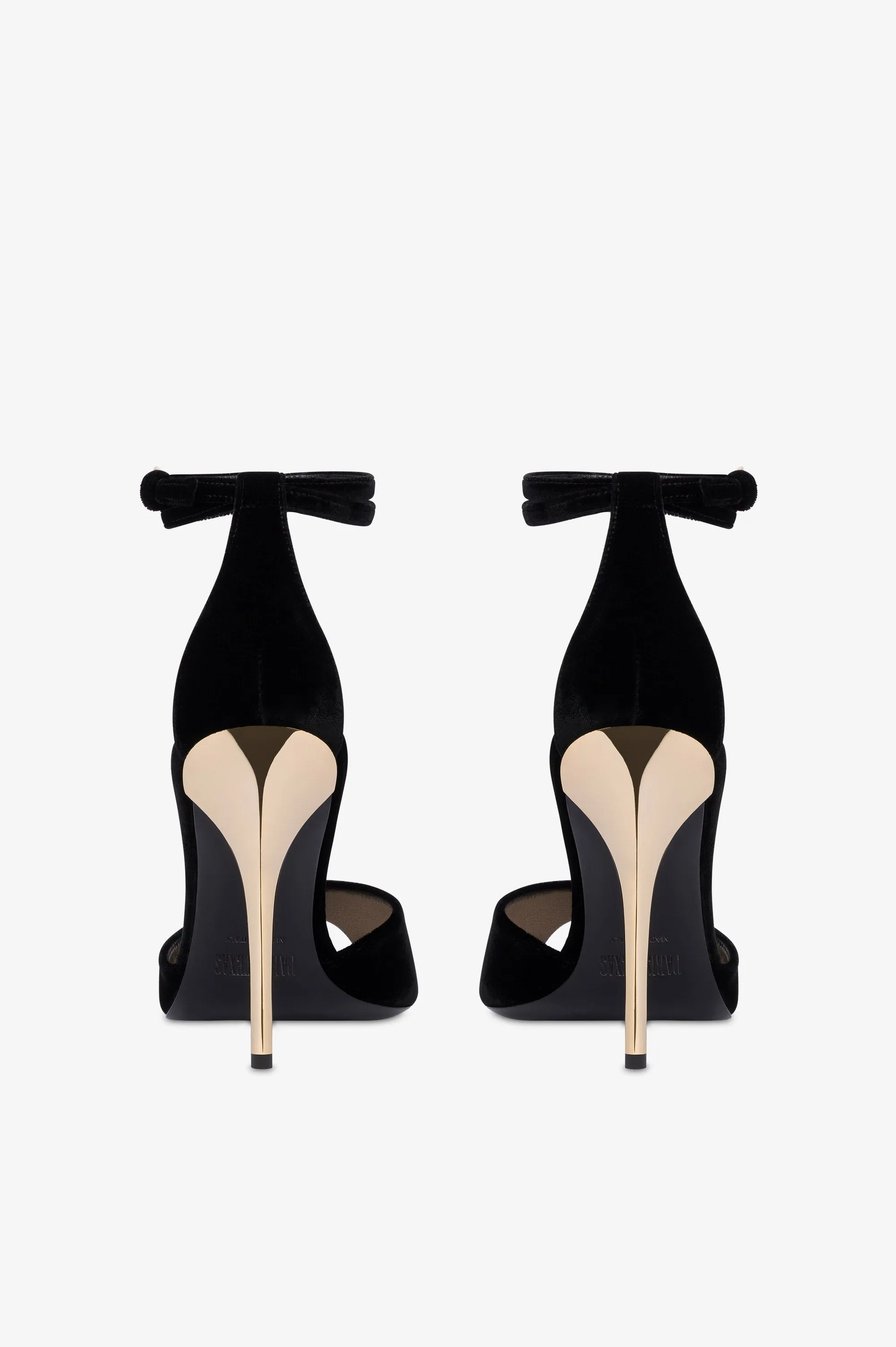 Sandals in black velvet with gold detailing. sold by Paris Texas product image thumbnail 4