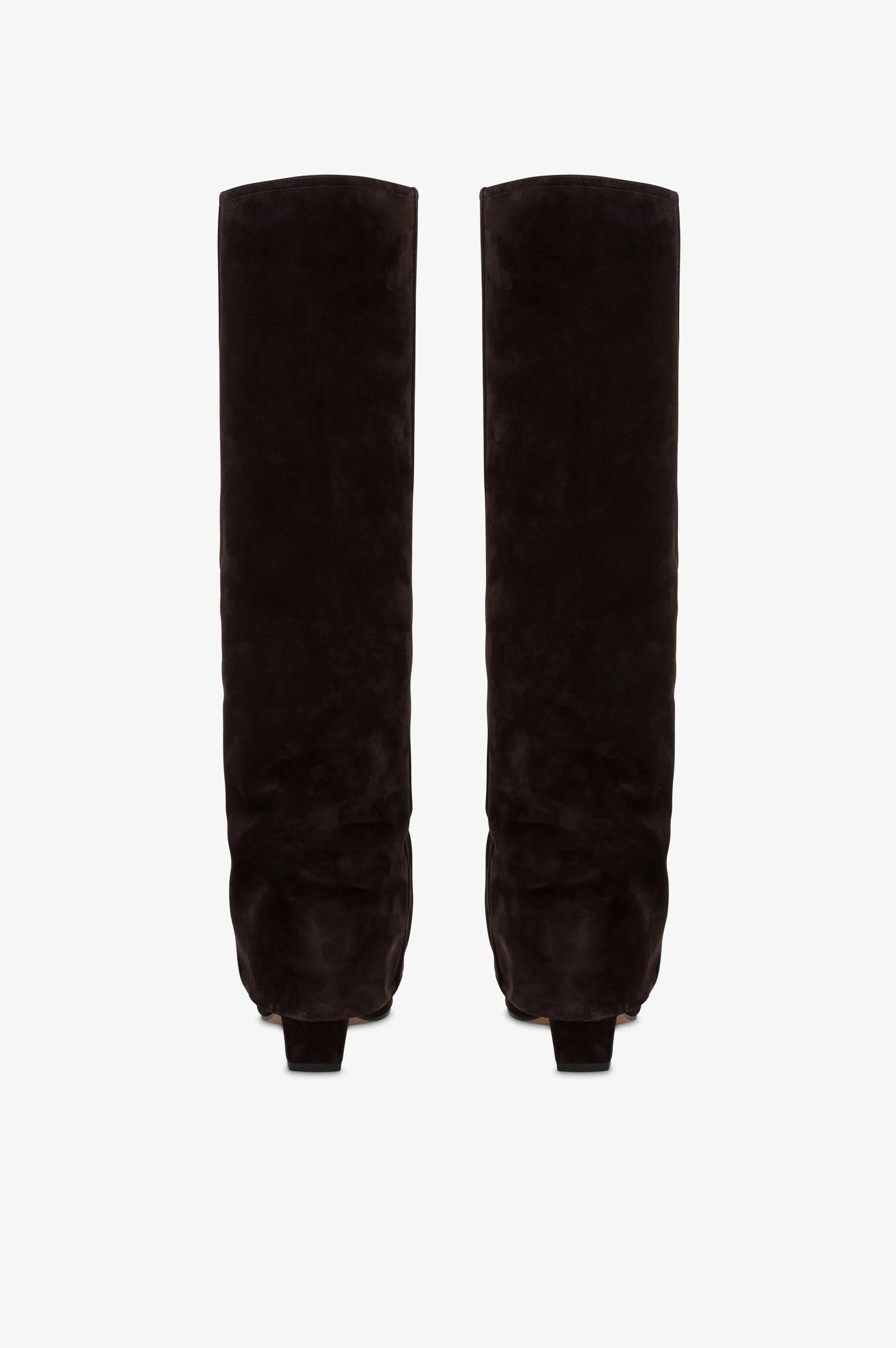 Fold-over boots in ebony calf suede leather. sold by Paris Texas product image thumbnail 4