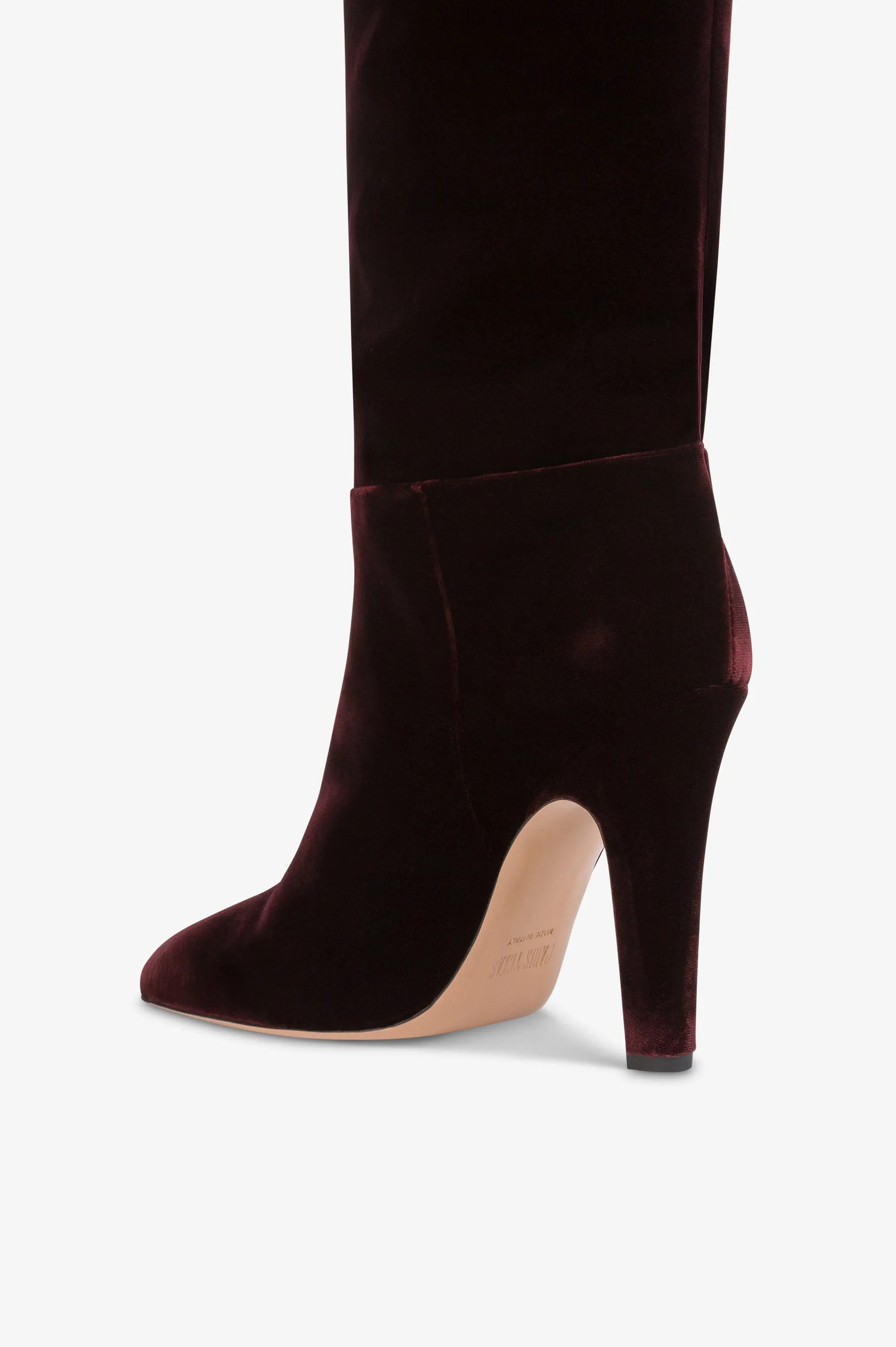 Boots in pinot noir velvet. sold by Paris Texas product image thumbnail 5