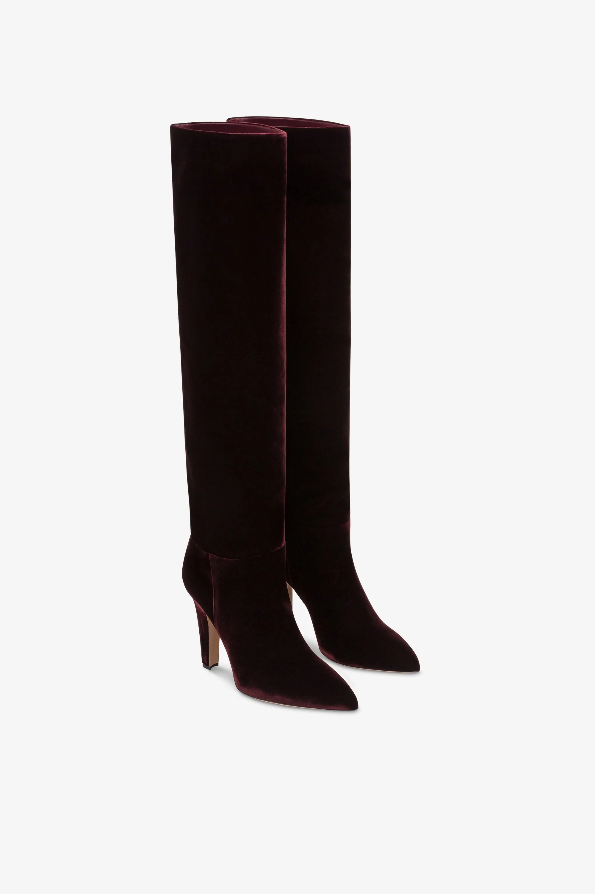 Boots in pinot noir velvet. sold by Paris Texas product image thumbnail 2