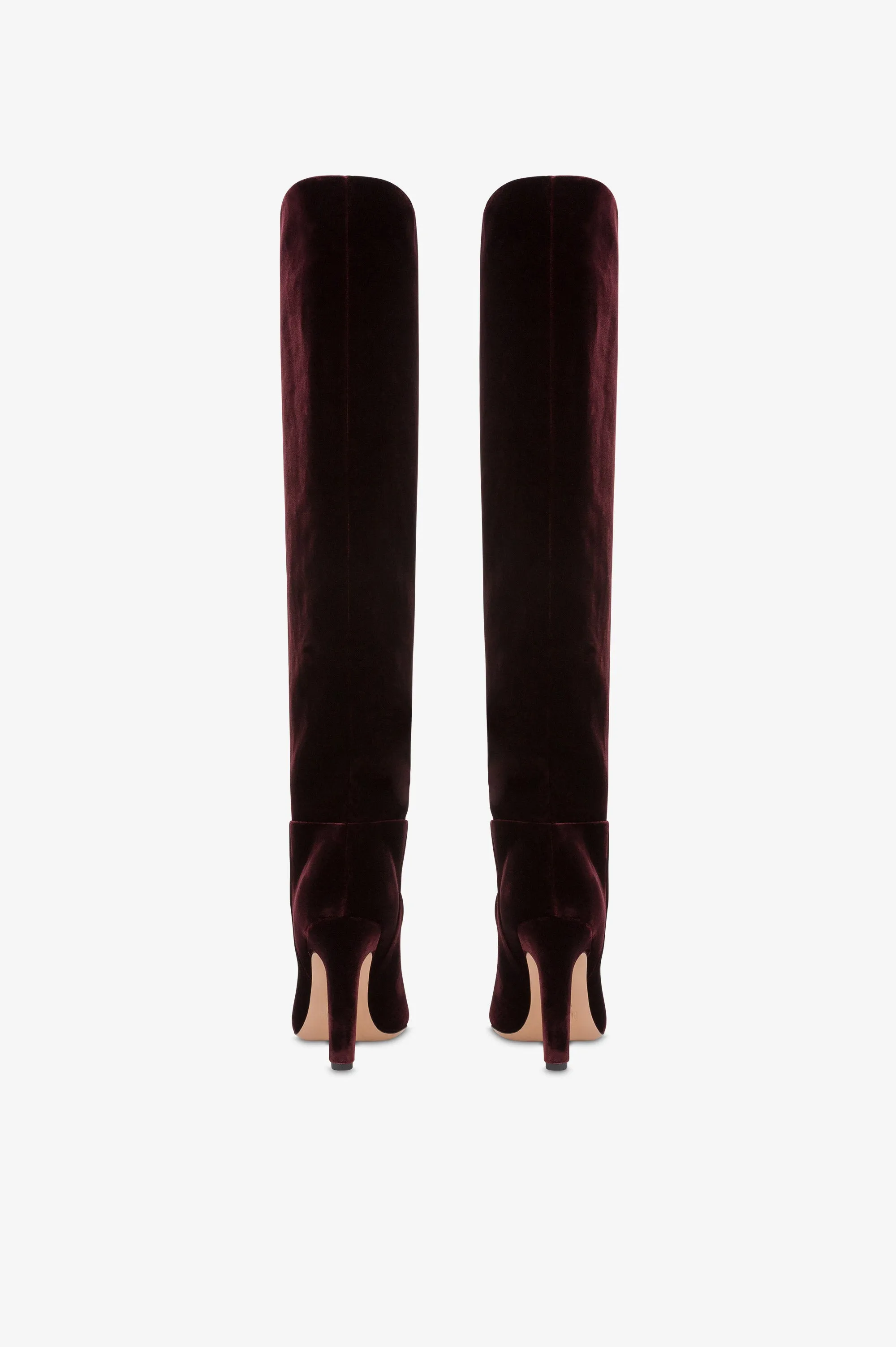Boots in pinot noir velvet. sold by Paris Texas product image thumbnail 4