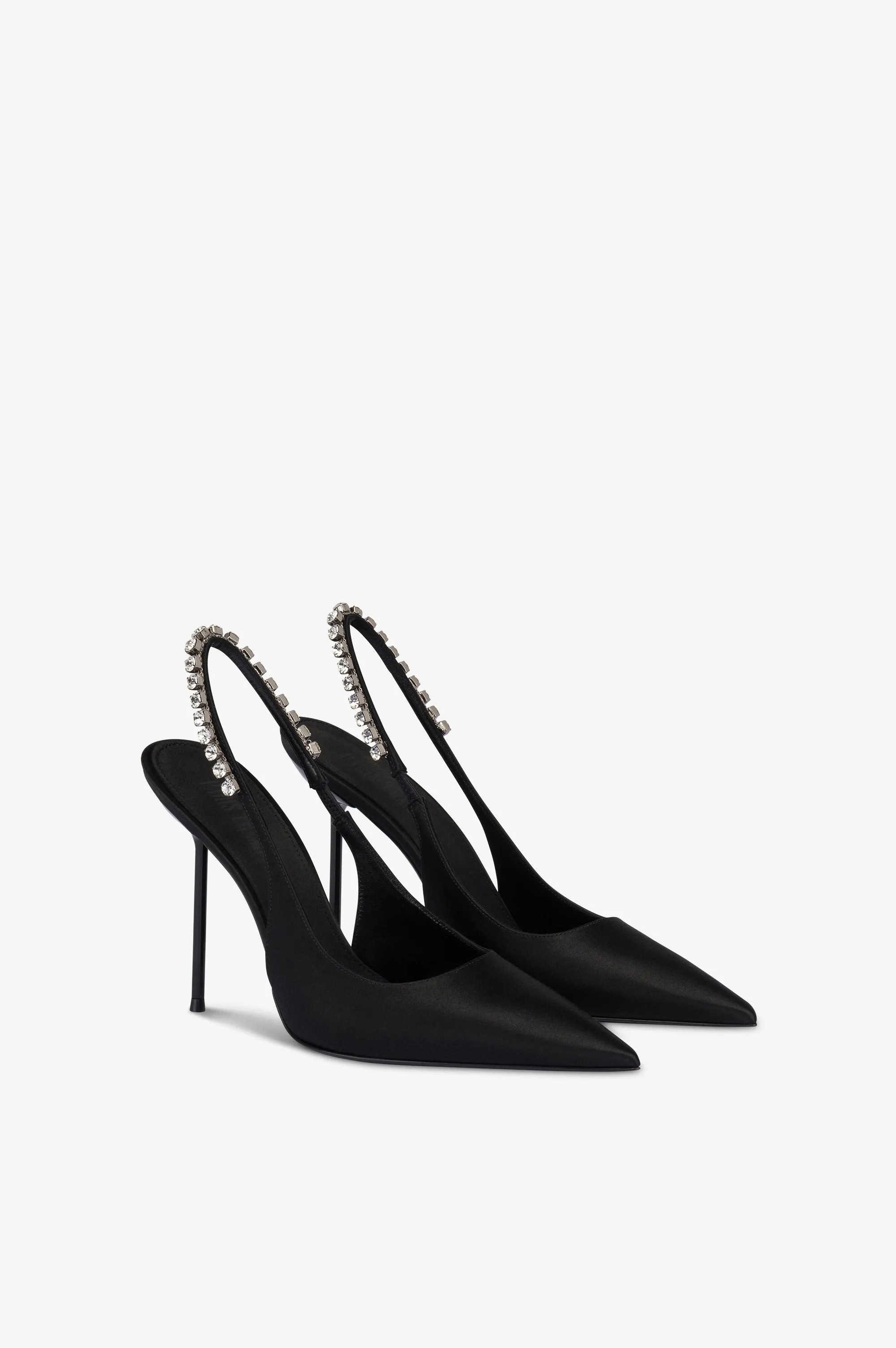 Slingbacks in black satin with stud detailing. sold by Paris Texas product image thumbnail 2