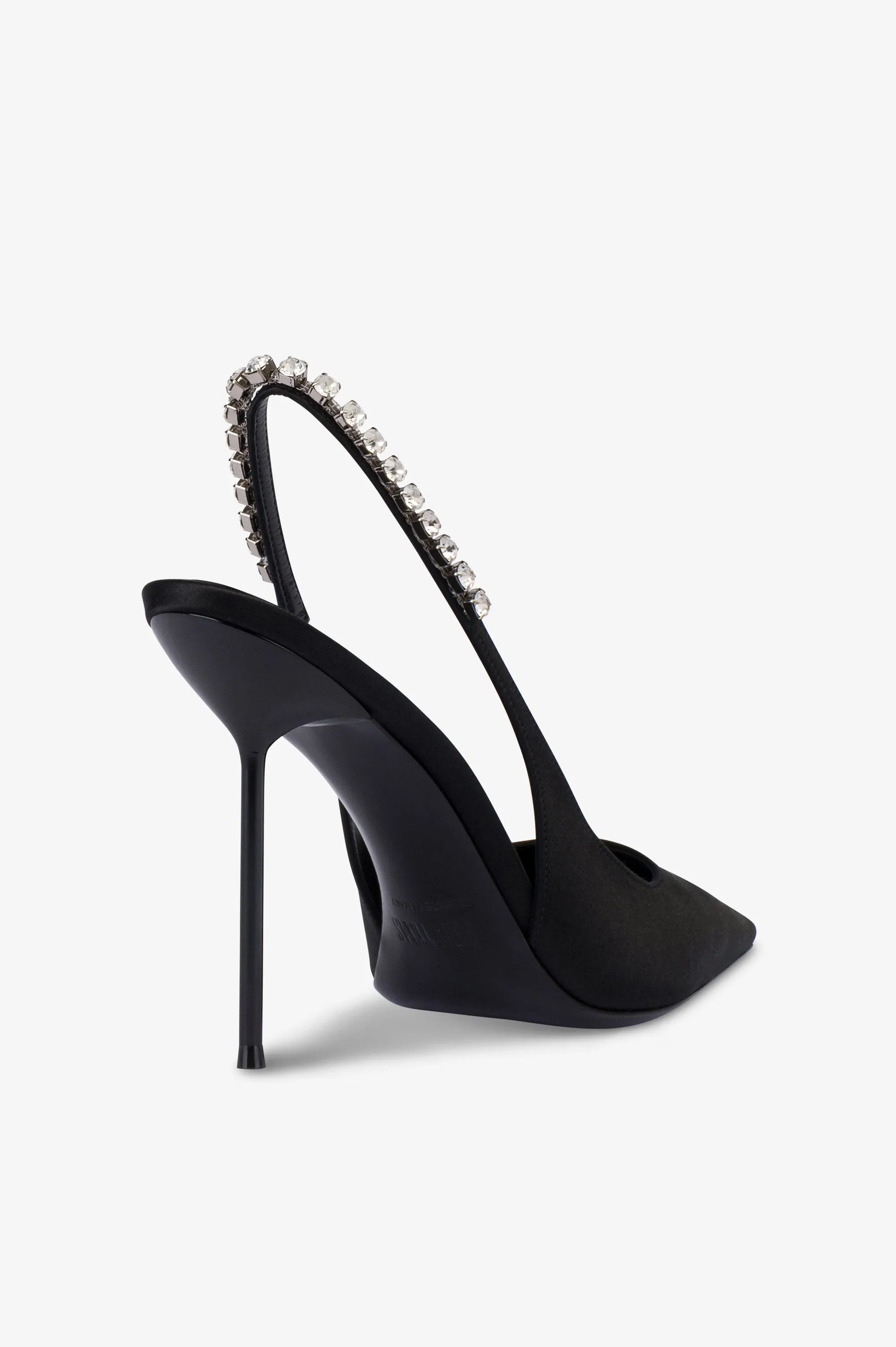 Slingbacks in black satin with stud detailing. sold by Paris Texas product image thumbnail 5