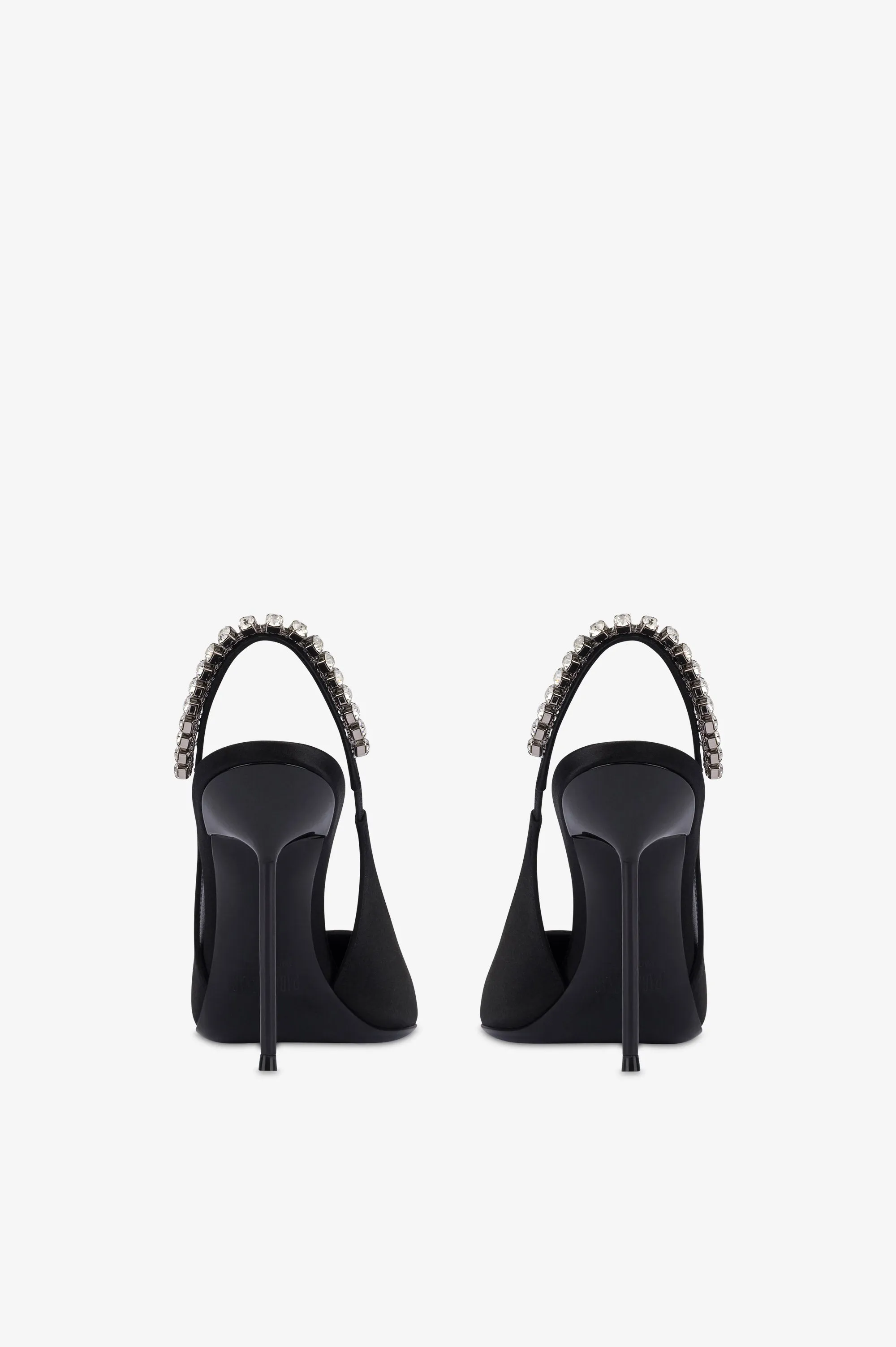 Slingbacks in black satin with stud detailing. sold by Paris Texas product image thumbnail 4