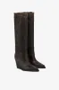 Texan boots in black vintage-effect leather. sold by Paris Texas