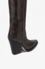 Texan boots in black vintage-effect leather. sold by Paris Texas
