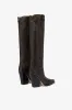 Texan boots in black vintage-effect leather. sold by Paris Texas