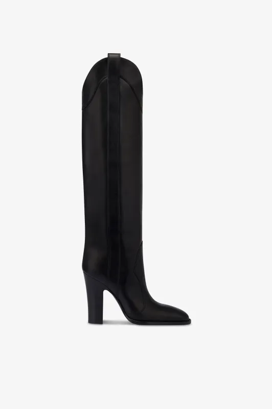 Boots in black calf leather. sold by Paris Texas