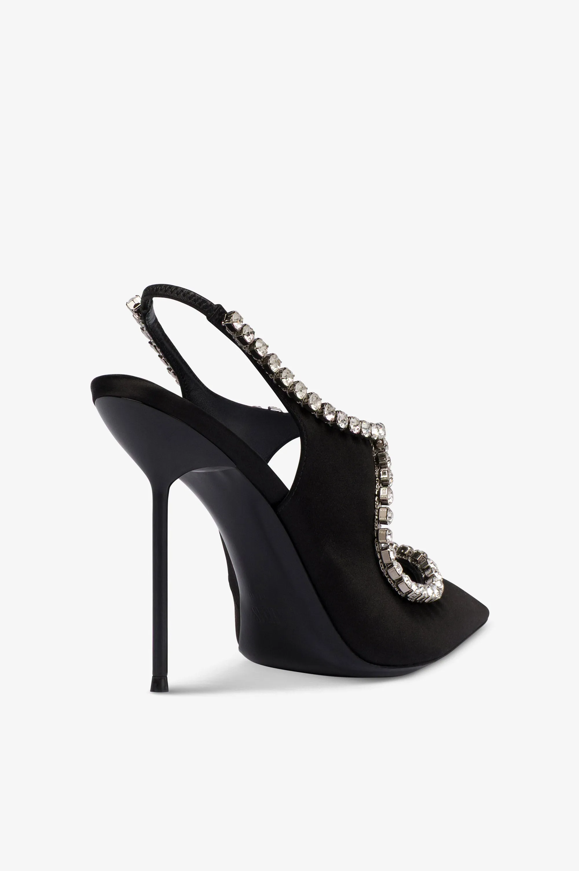 Slingbacks in black satin with stud detailing. sold by Paris Texas product image thumbnail 5