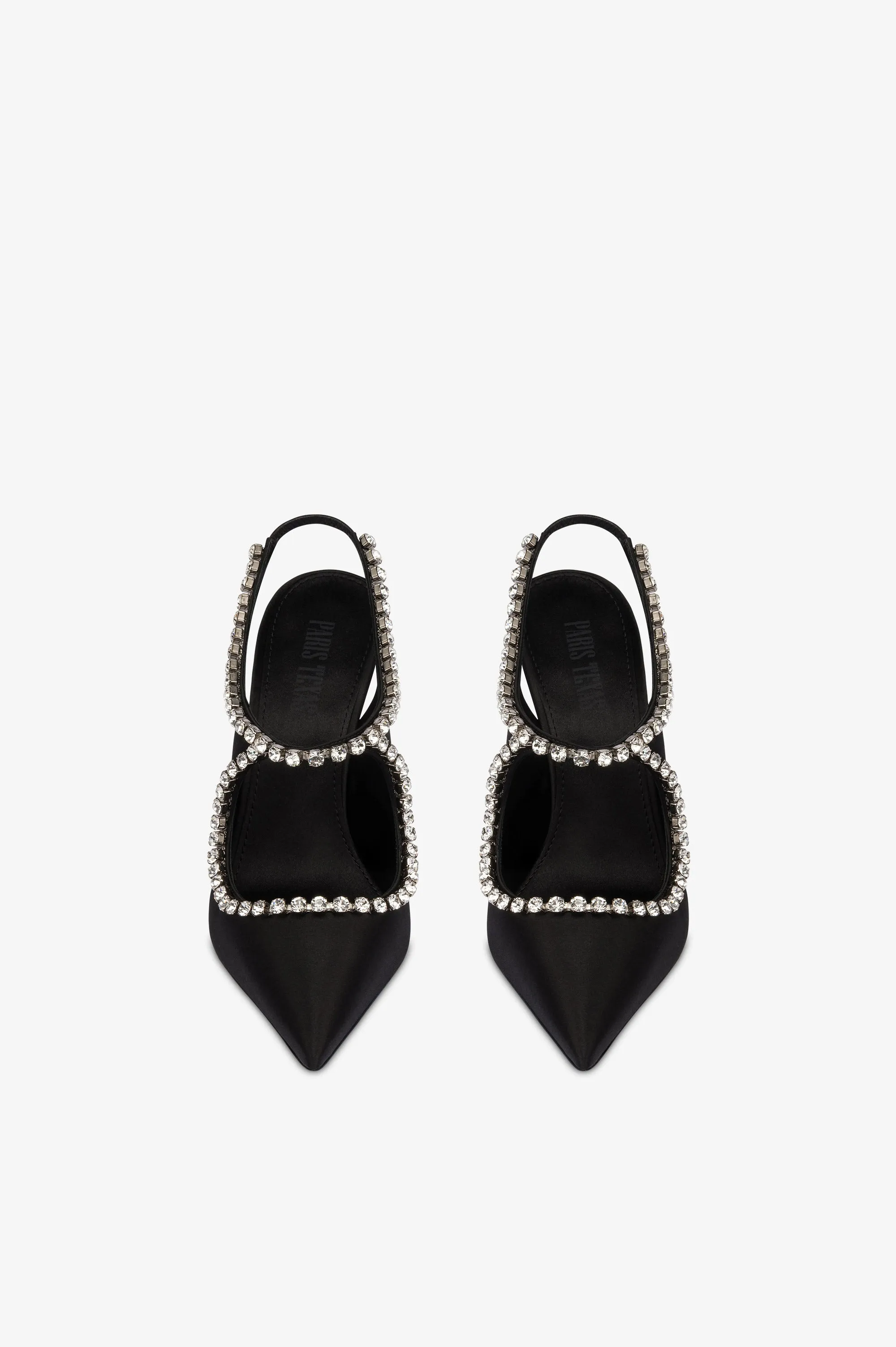 Slingbacks in black satin with stud detailing. sold by Paris Texas product image thumbnail 3