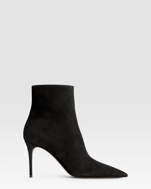 Ankle boots in black calf suede leather sold by Paris Texas