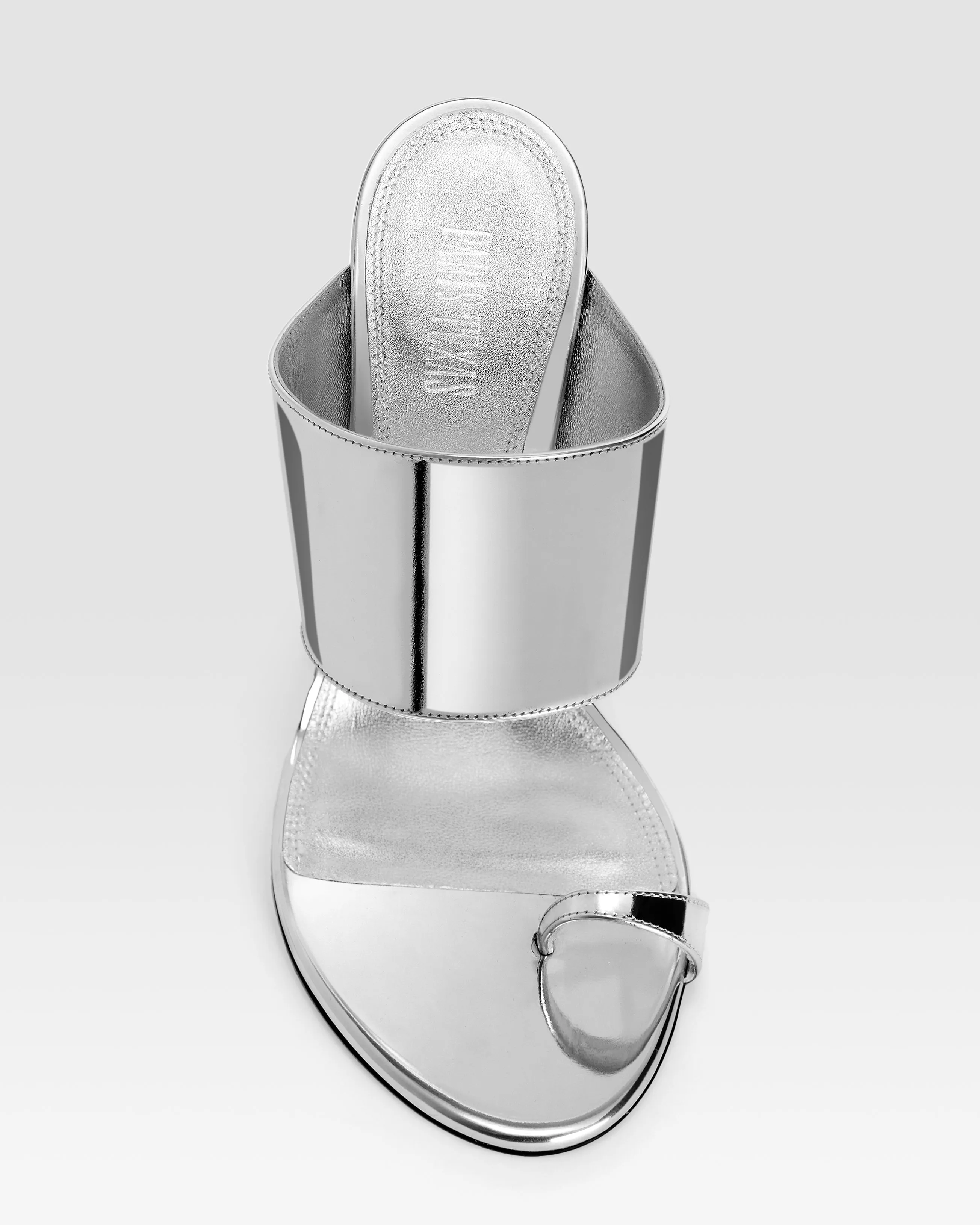 Mirrored leather thong mule sold by Paris Texas product image thumbnail 5