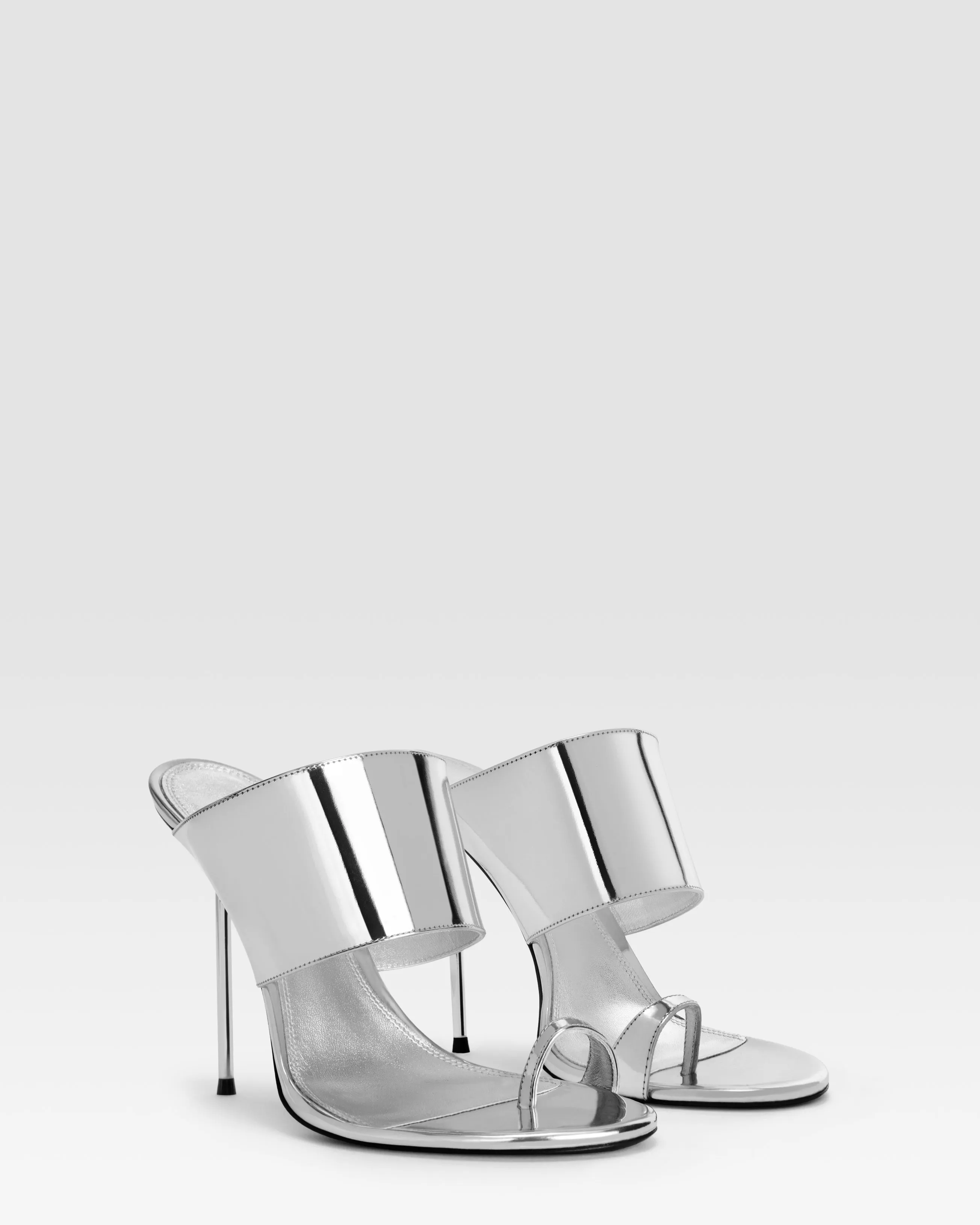 Mirrored leather thong mule sold by Paris Texas product image thumbnail 2