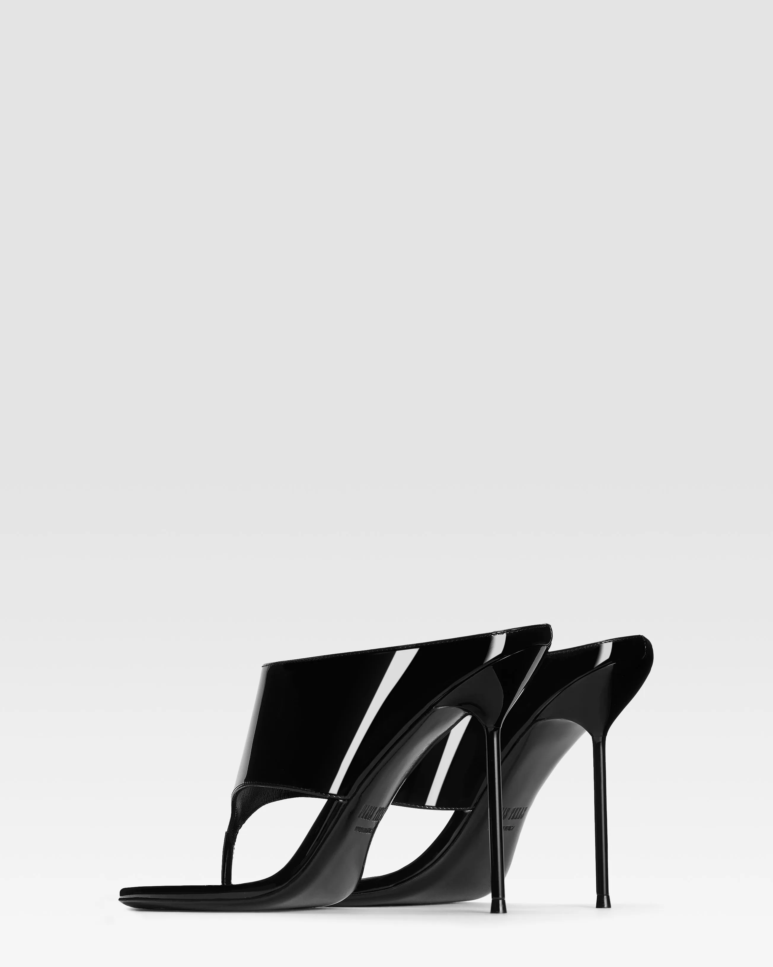 Thong mules in black patent leather sold by Paris Texas product image thumbnail 3