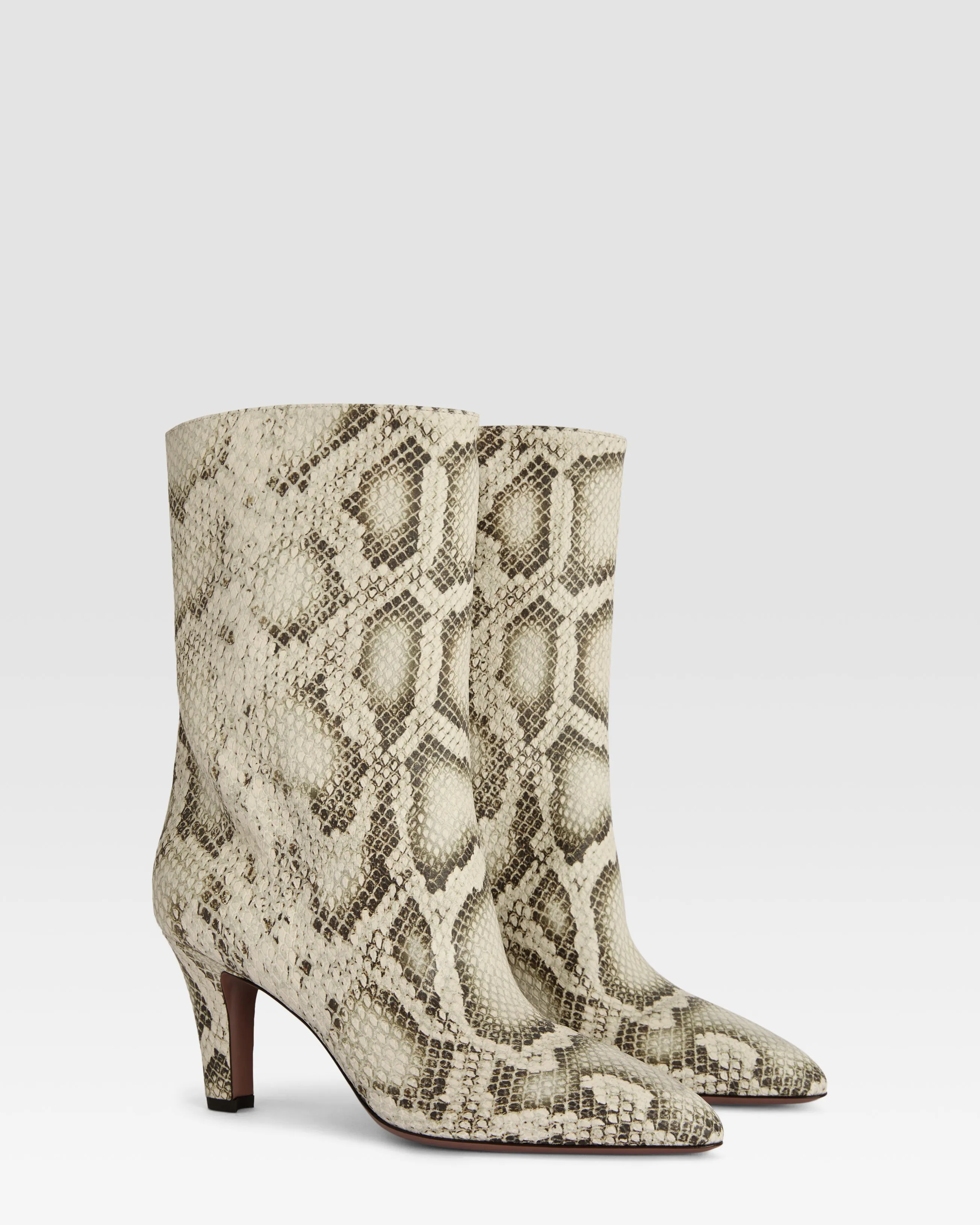 Ankle boots in natural printed python leather sold by Paris Texas product image thumbnail 2