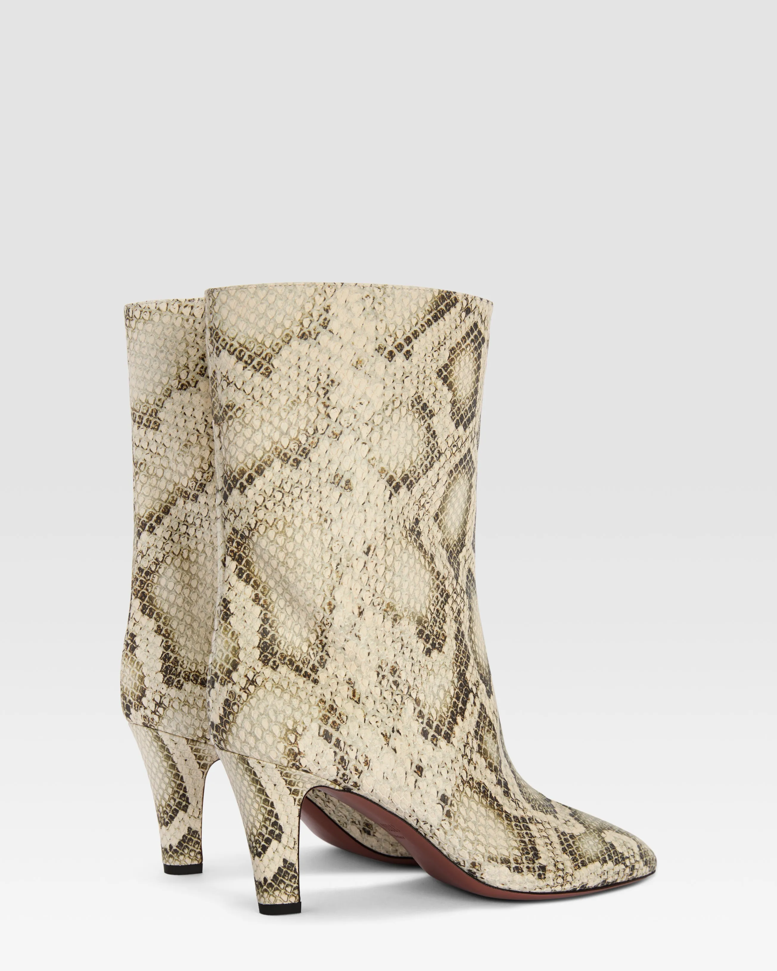 Ankle boots in natural printed python leather sold by Paris Texas product image thumbnail 3