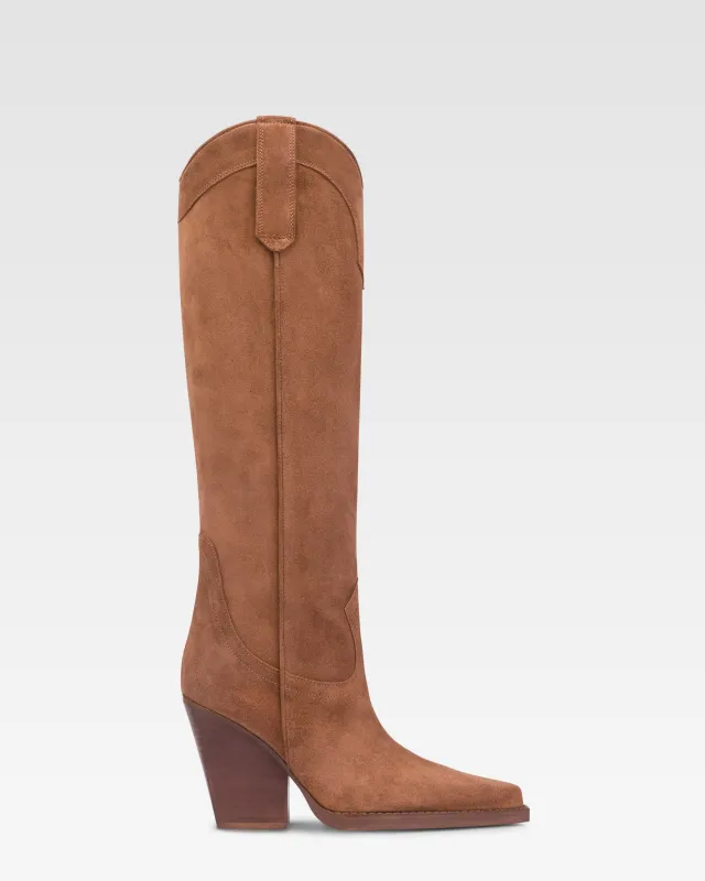 Boots in brown velour made by Paris Texas