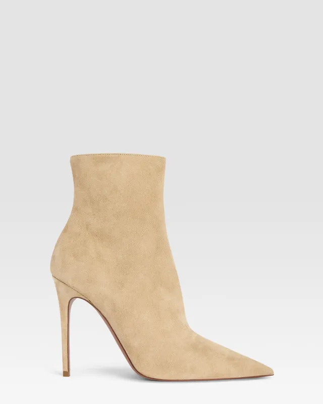 Ankle boots in sand calf suede leather sold by Paris Texas