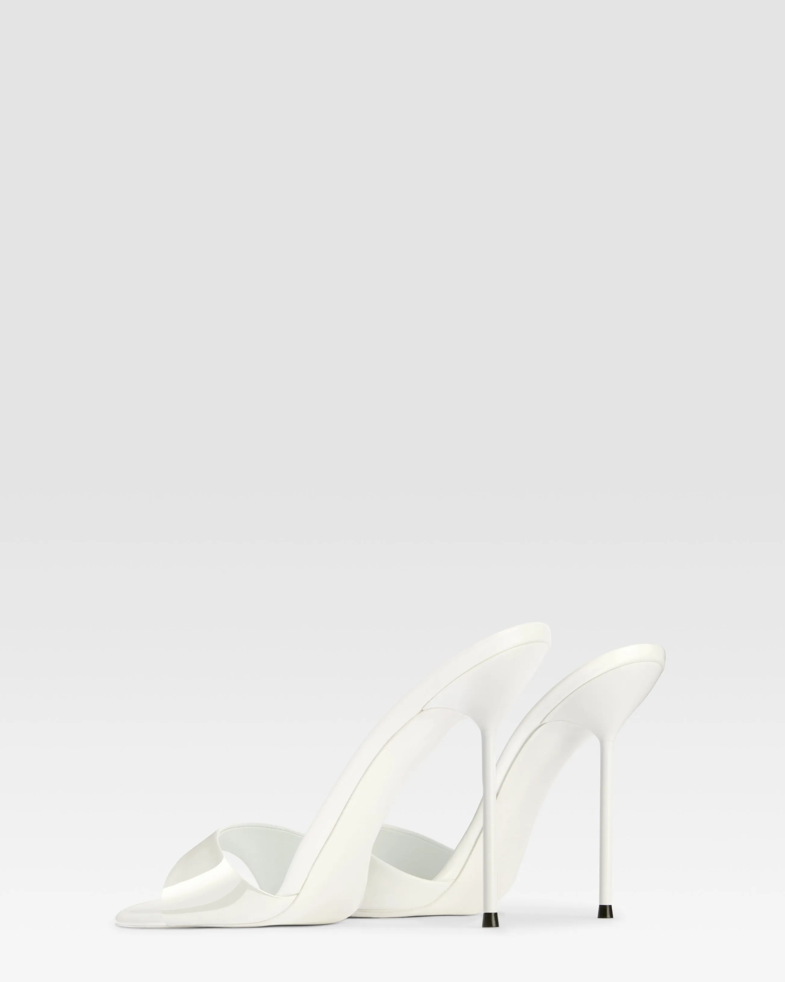 Mules in optic white patent leather sold by Paris Texas product image thumbnail 3