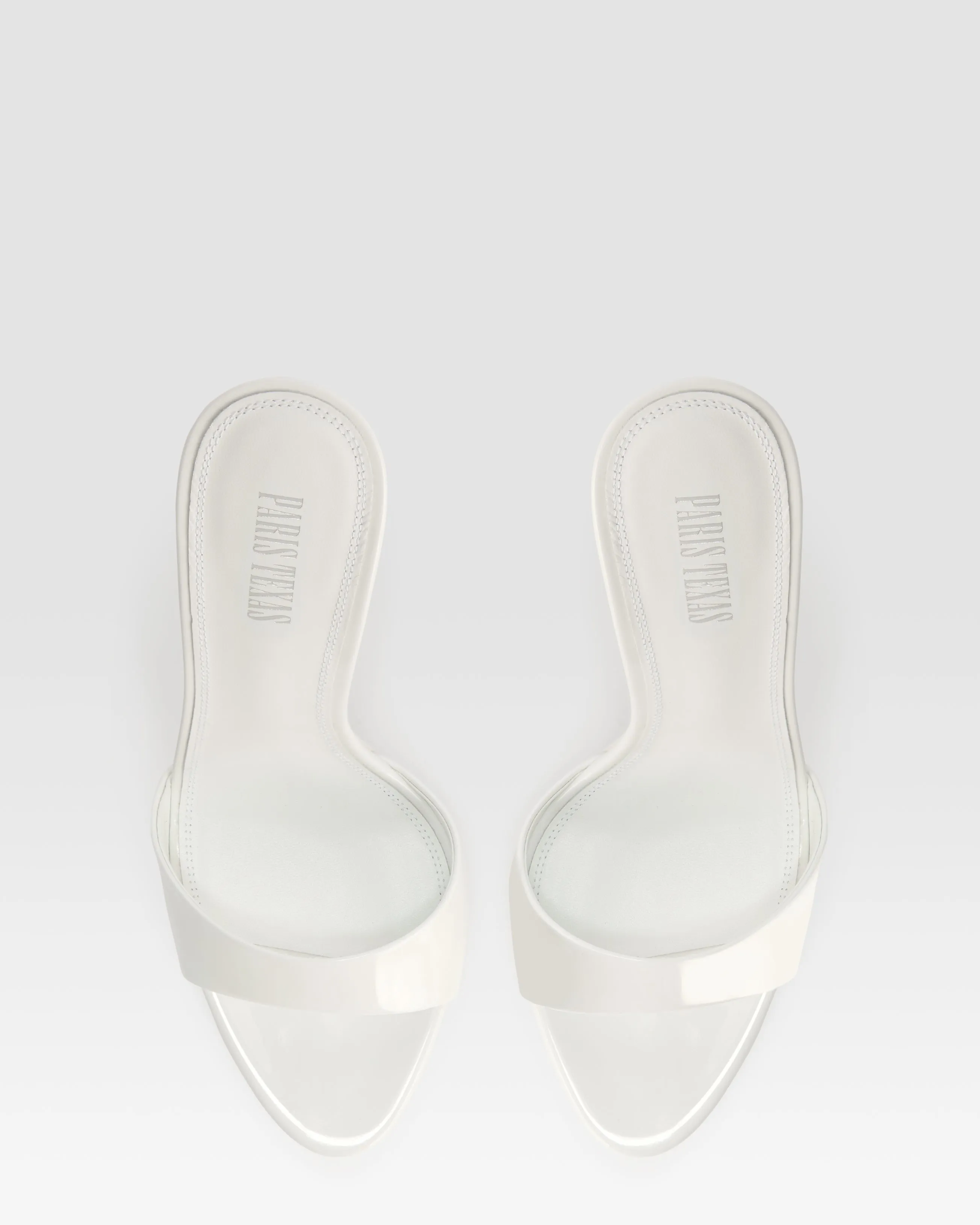 Mules in optic white patent leather sold by Paris Texas product image thumbnail 5