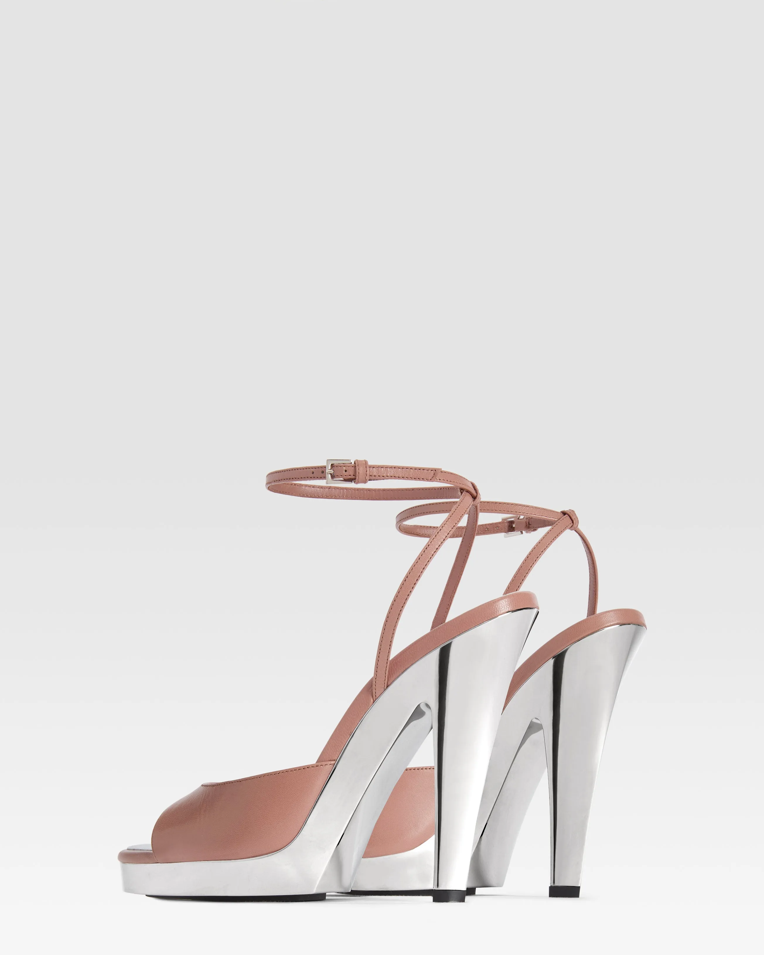 Patent calf leather sandal sold by Paris Texas product image thumbnail 3