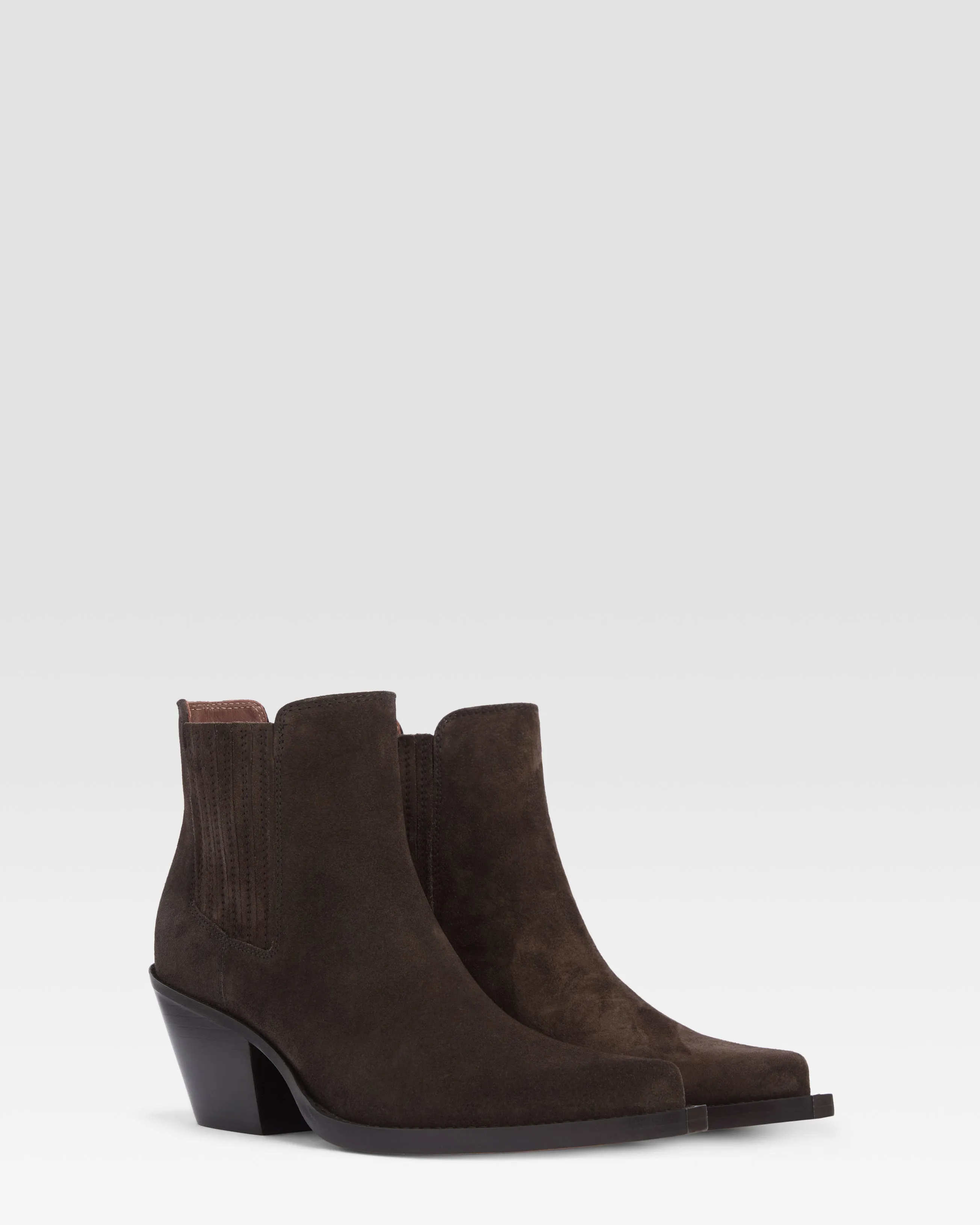 Texan ankle boots in ebony calf suede leather sold by Paris Texas product image thumbnail 2