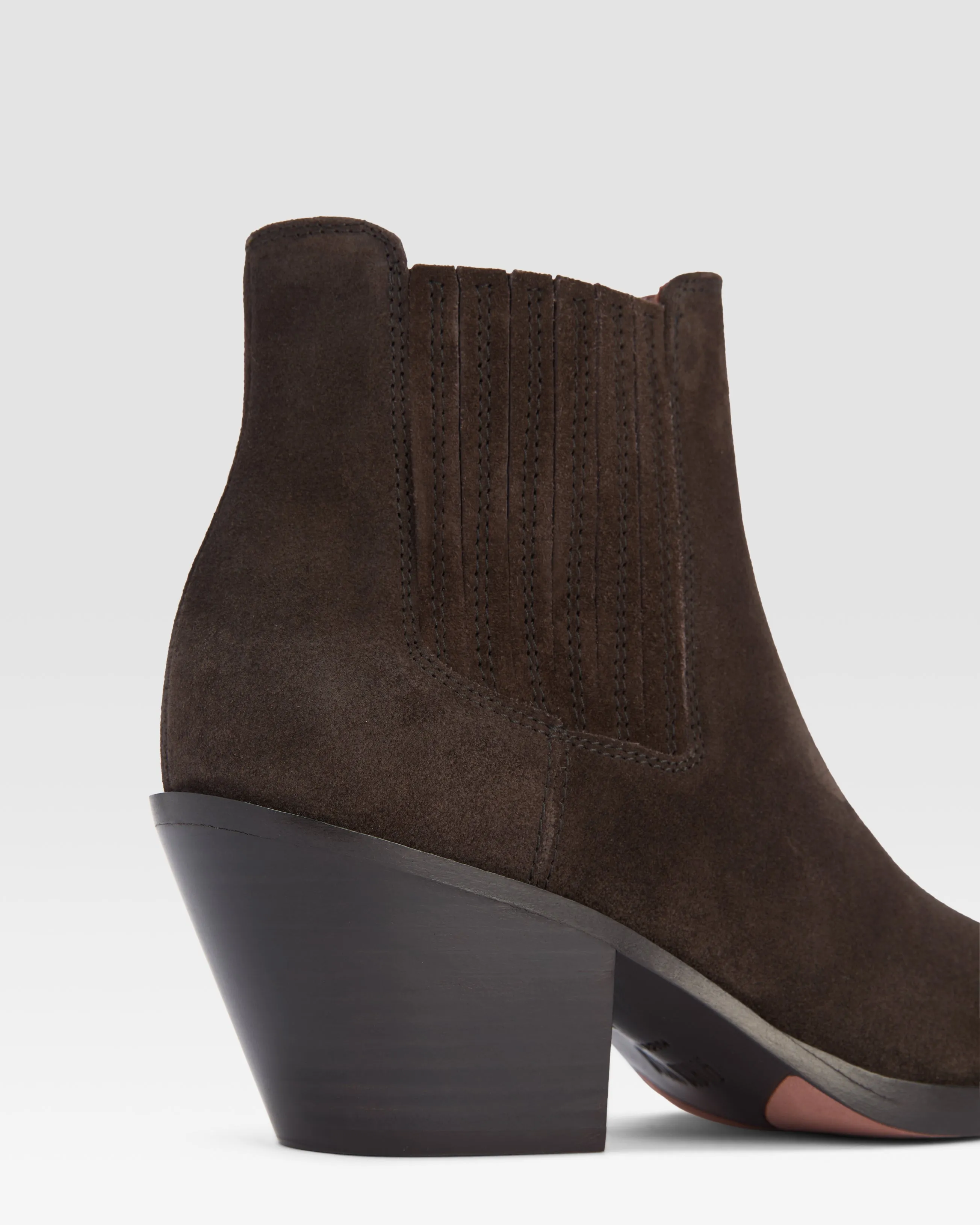 Texan ankle boots in ebony calf suede leather sold by Paris Texas product image thumbnail 4