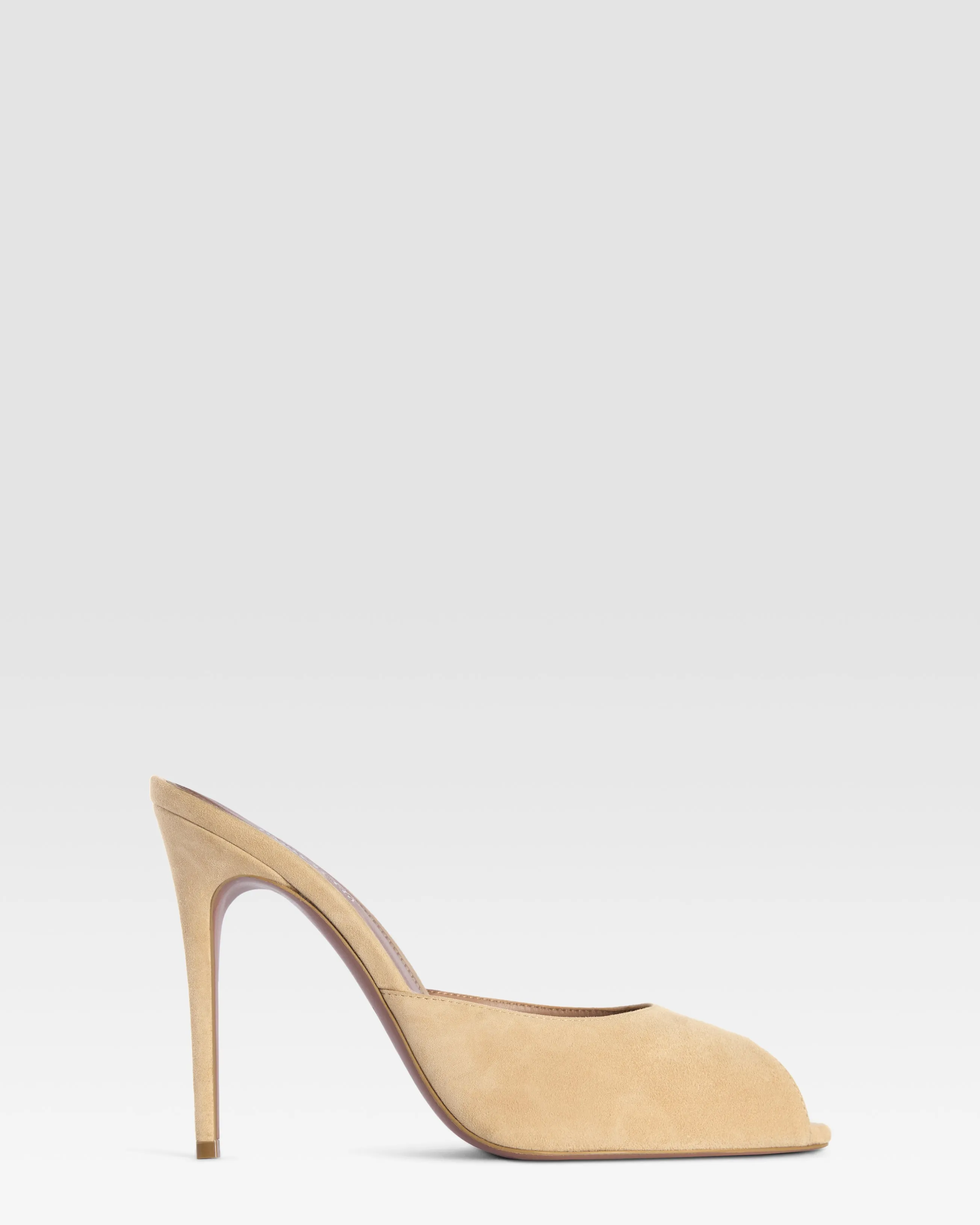 Suede open-toe mule sold by Paris Texas