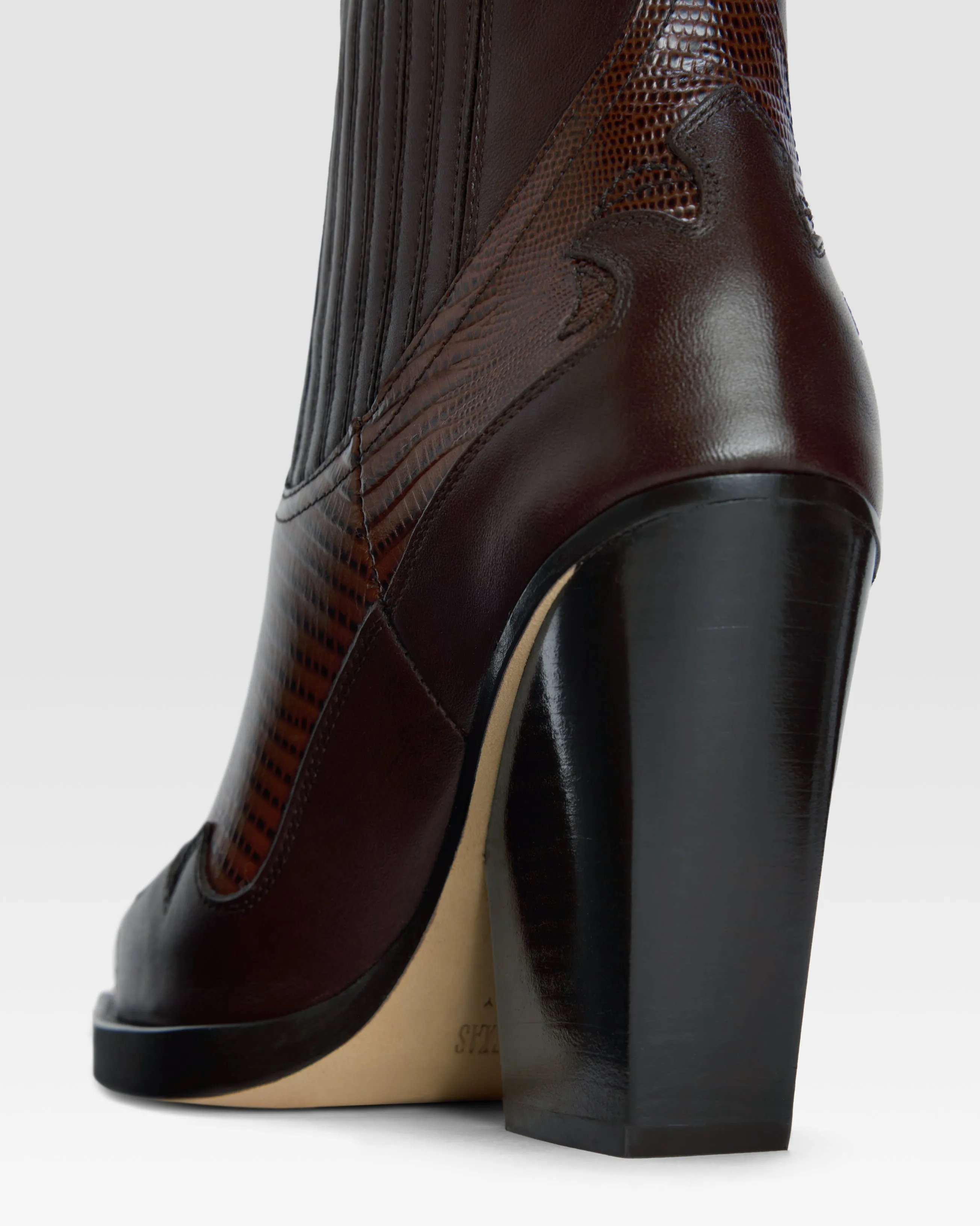 Ankle Boots in printed lizard-calf leather brown sold by Paris Texas product image thumbnail 4