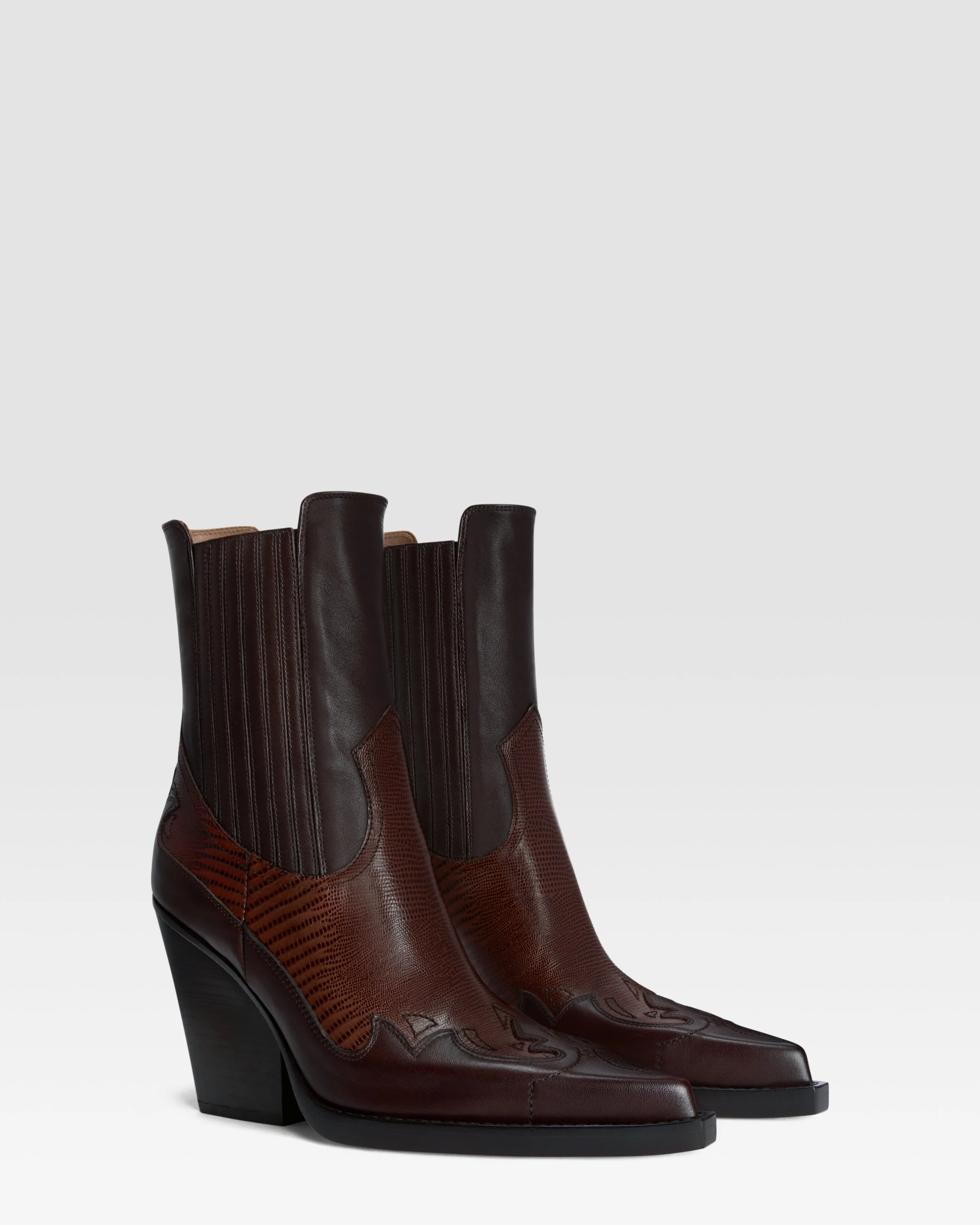 Ankle Boots in printed lizard-calf leather brown sold by Paris Texas product image thumbnail 2