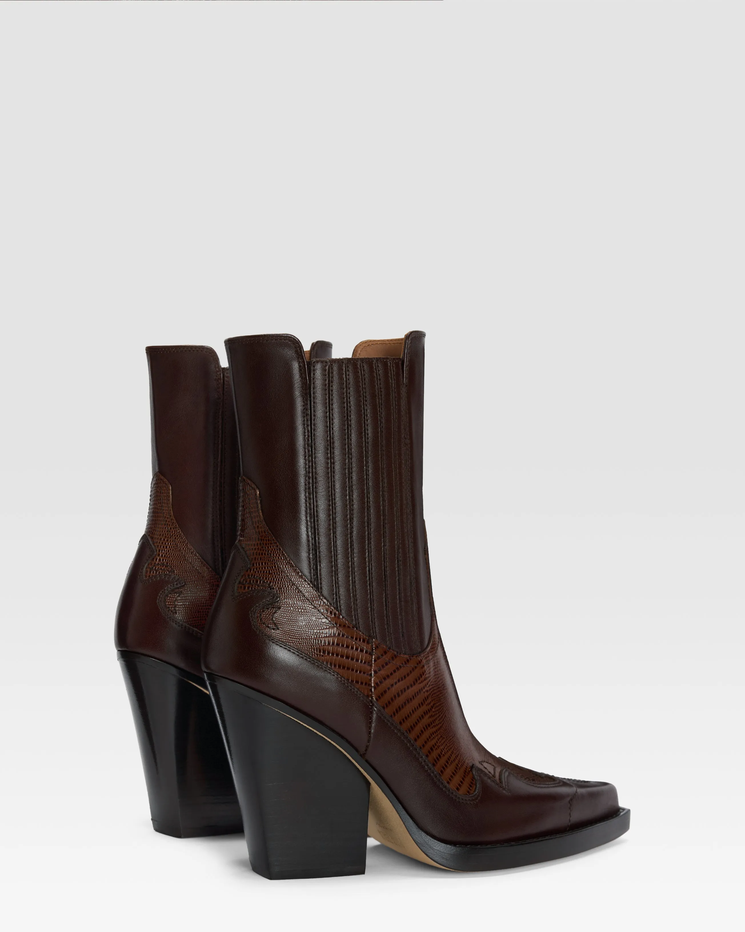 Ankle Boots in printed lizard-calf leather brown sold by Paris Texas product image thumbnail 3