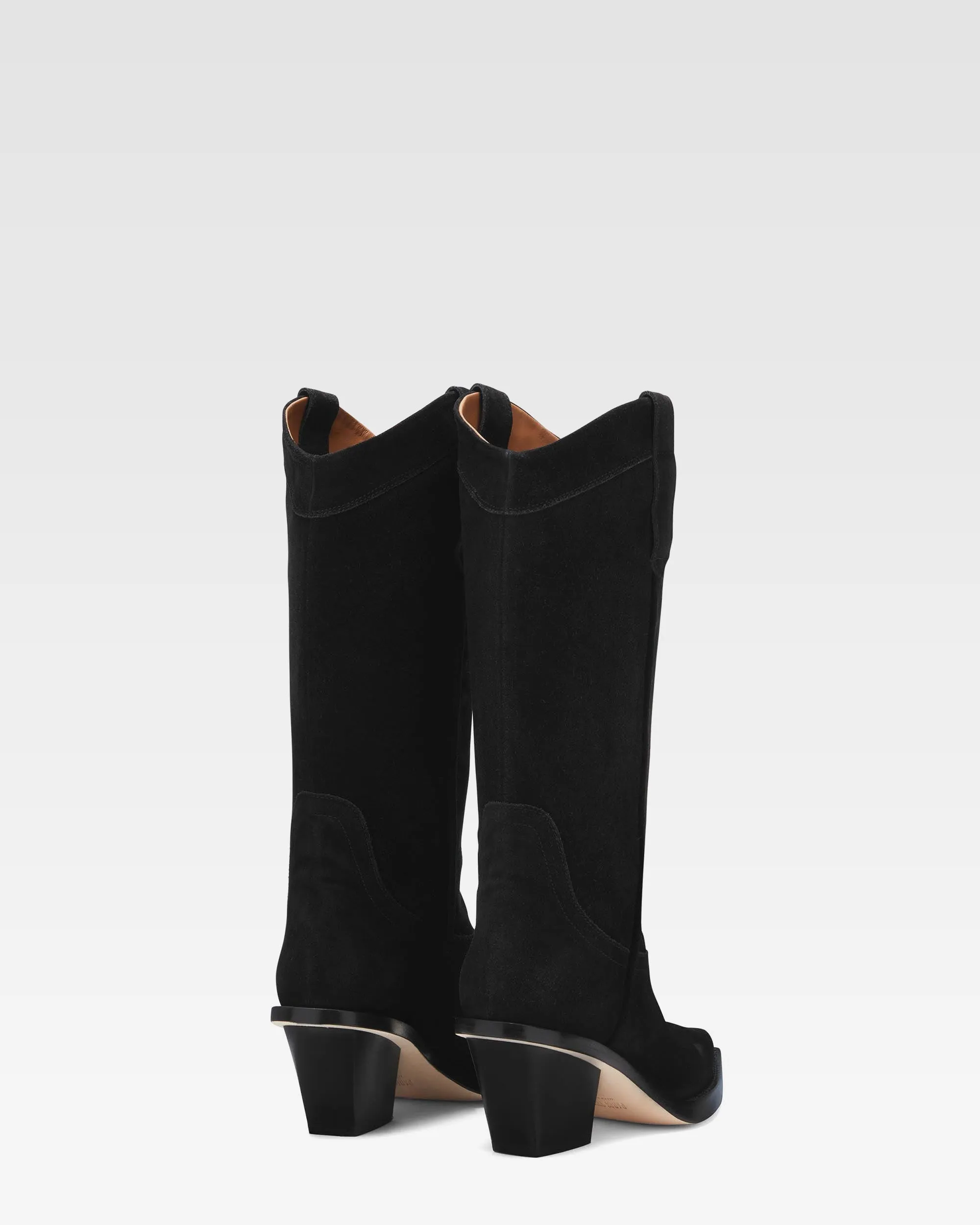 Black calf suede heel 60 ankle boot sold by Paris Texas product image thumbnail 3
