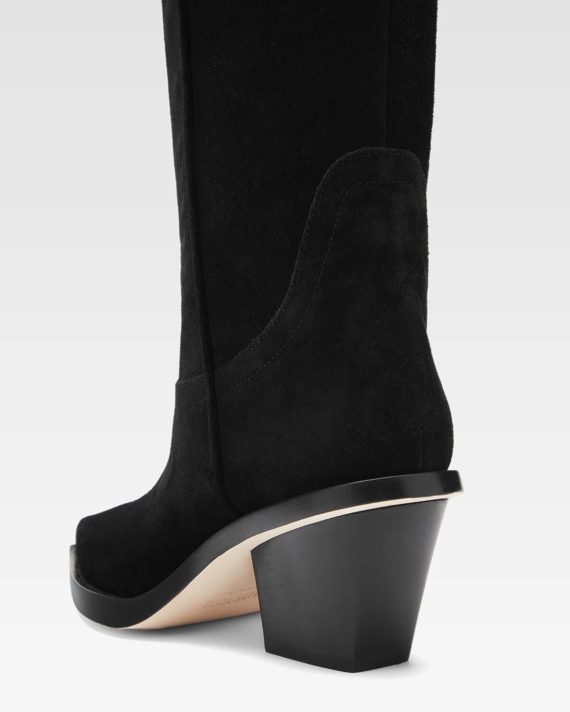 Black calf suede heel 60 ankle boot sold by Paris Texas product image thumbnail 5
